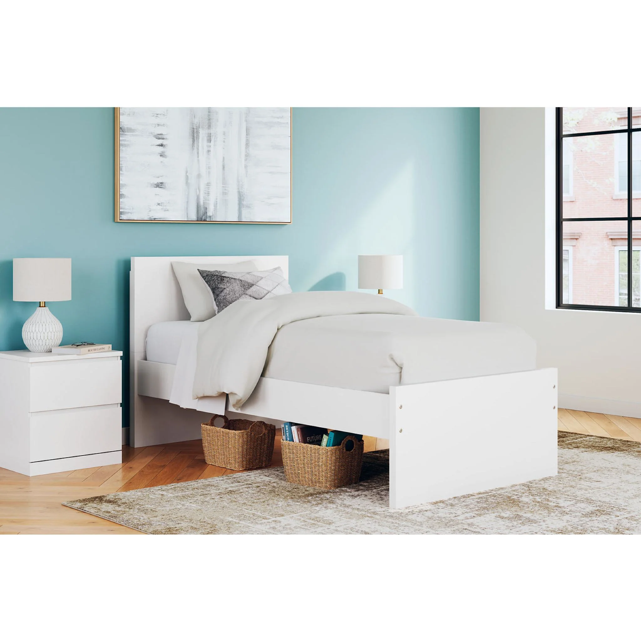 Onita Twin Platform Bed - White - Image 2