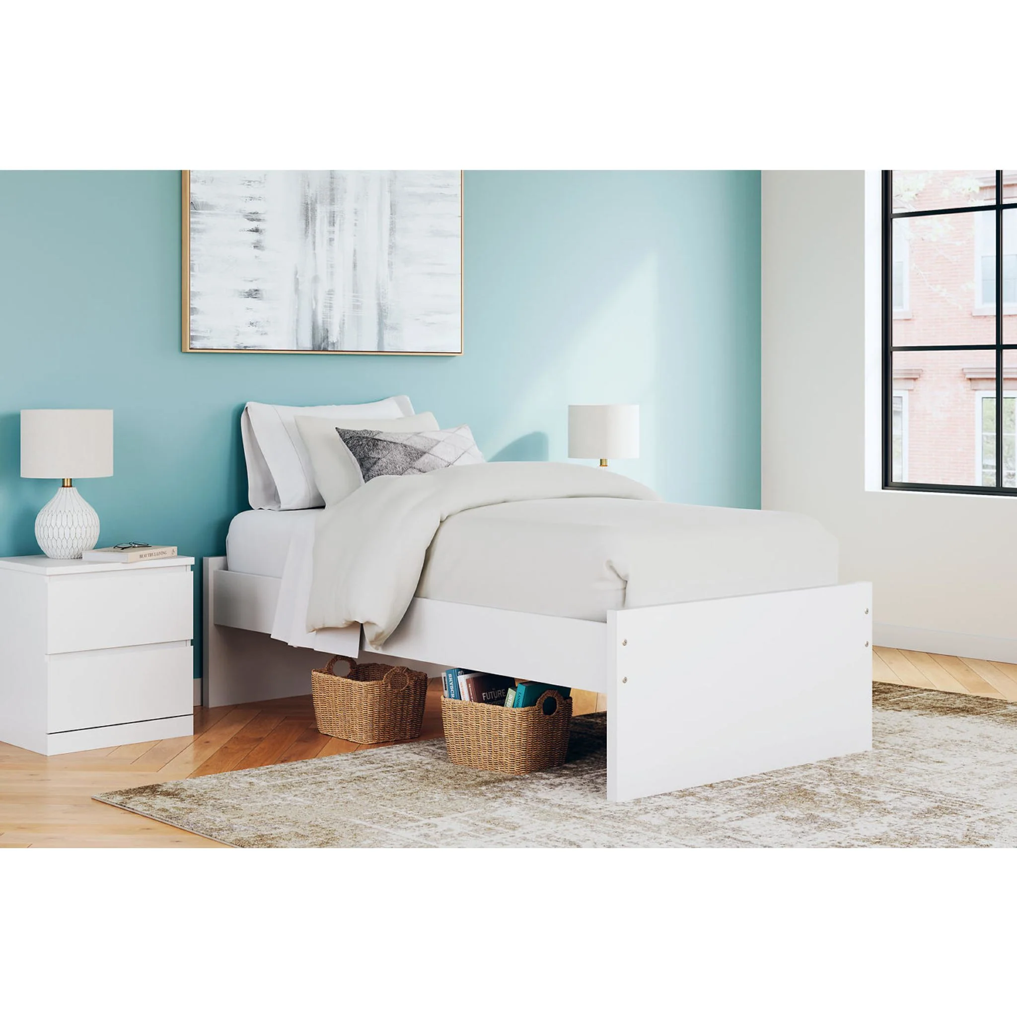 Onita Twin Platform Bed - White - Image 9