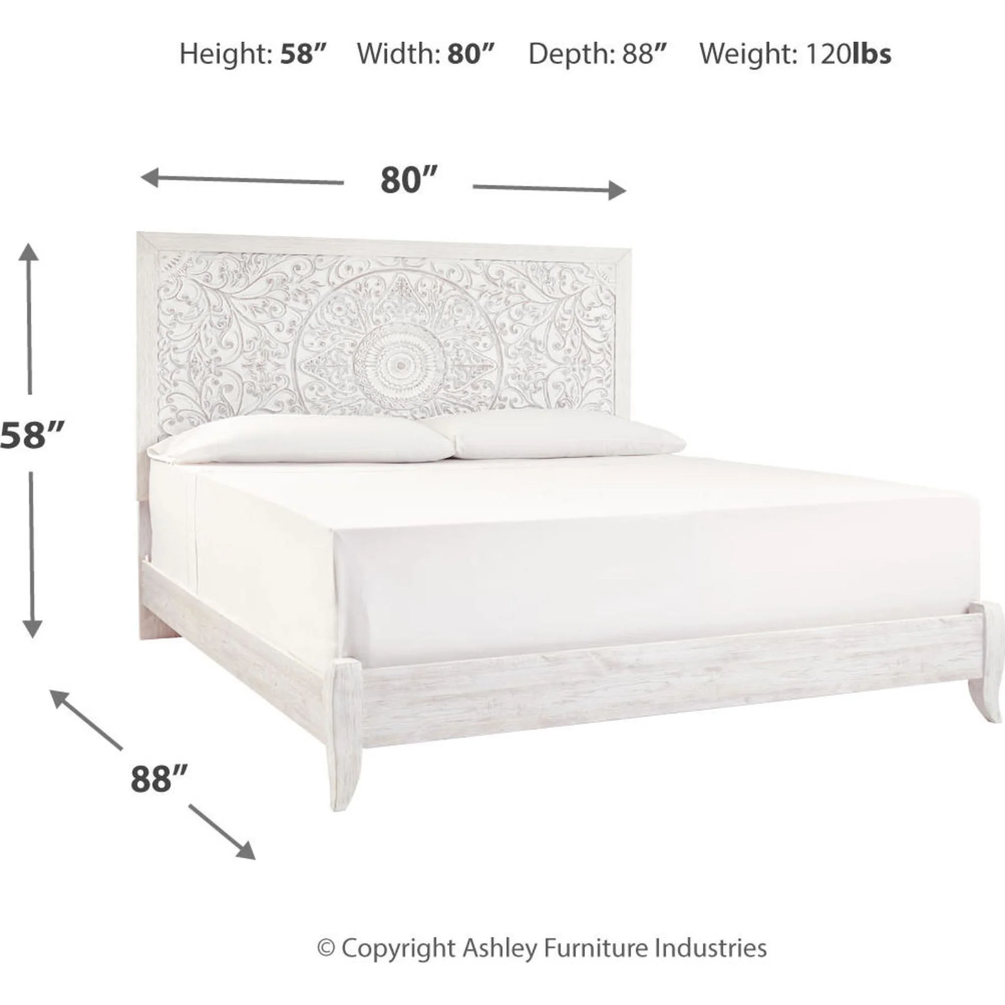 Paxberry 5 Piece King Panel Bedroom - Whitewash - Image 10
