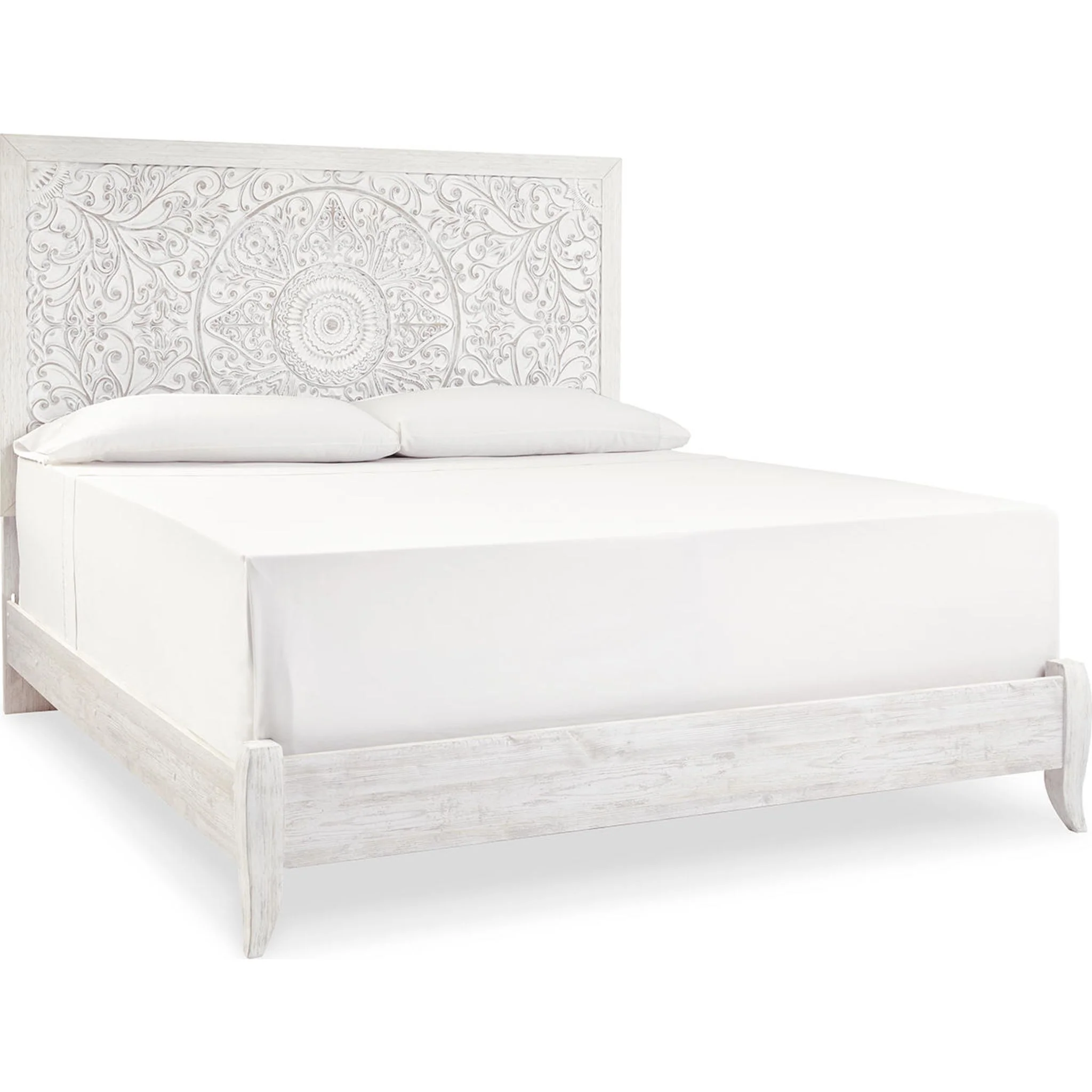 Paxberry 5 Piece King Panel Bedroom - Whitewash - Image 7