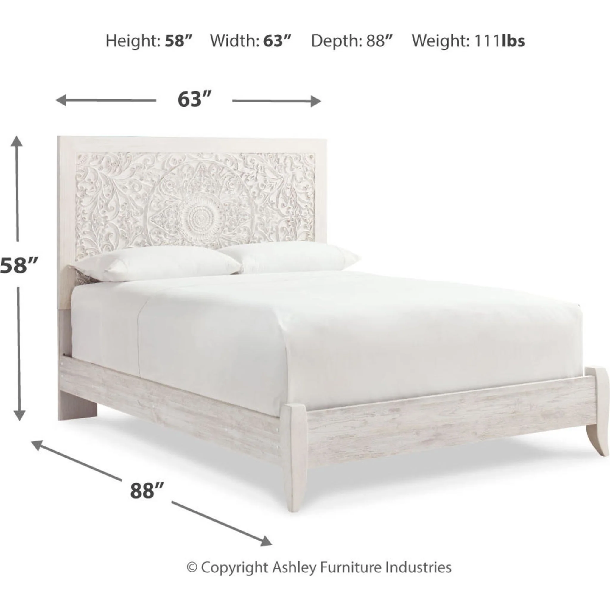 Paxberry 5 Piece Queen Panel Bedroom - Whitewash - Image 10