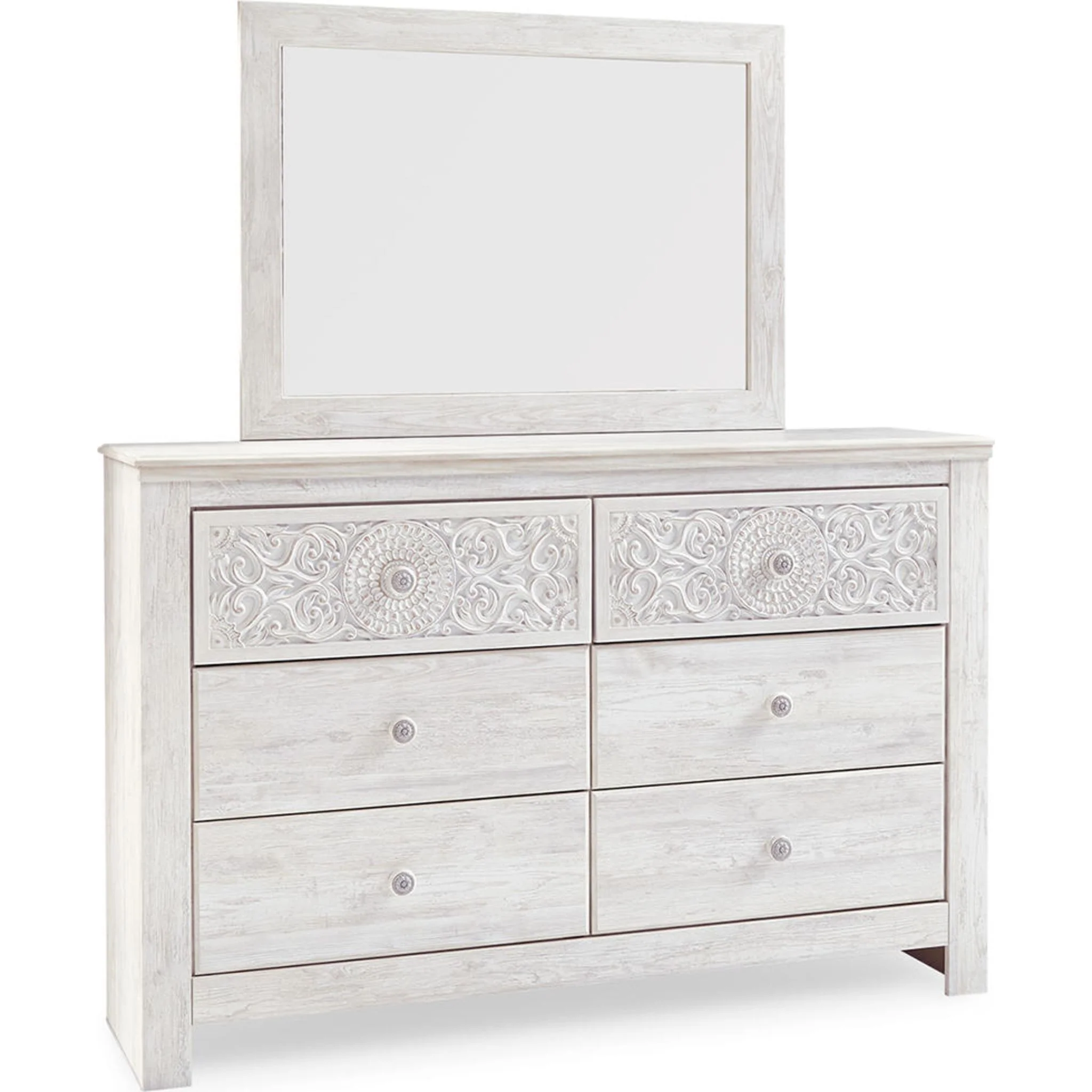 Paxberry 5 Piece Queen Panel Bedroom - Whitewash - Image 3