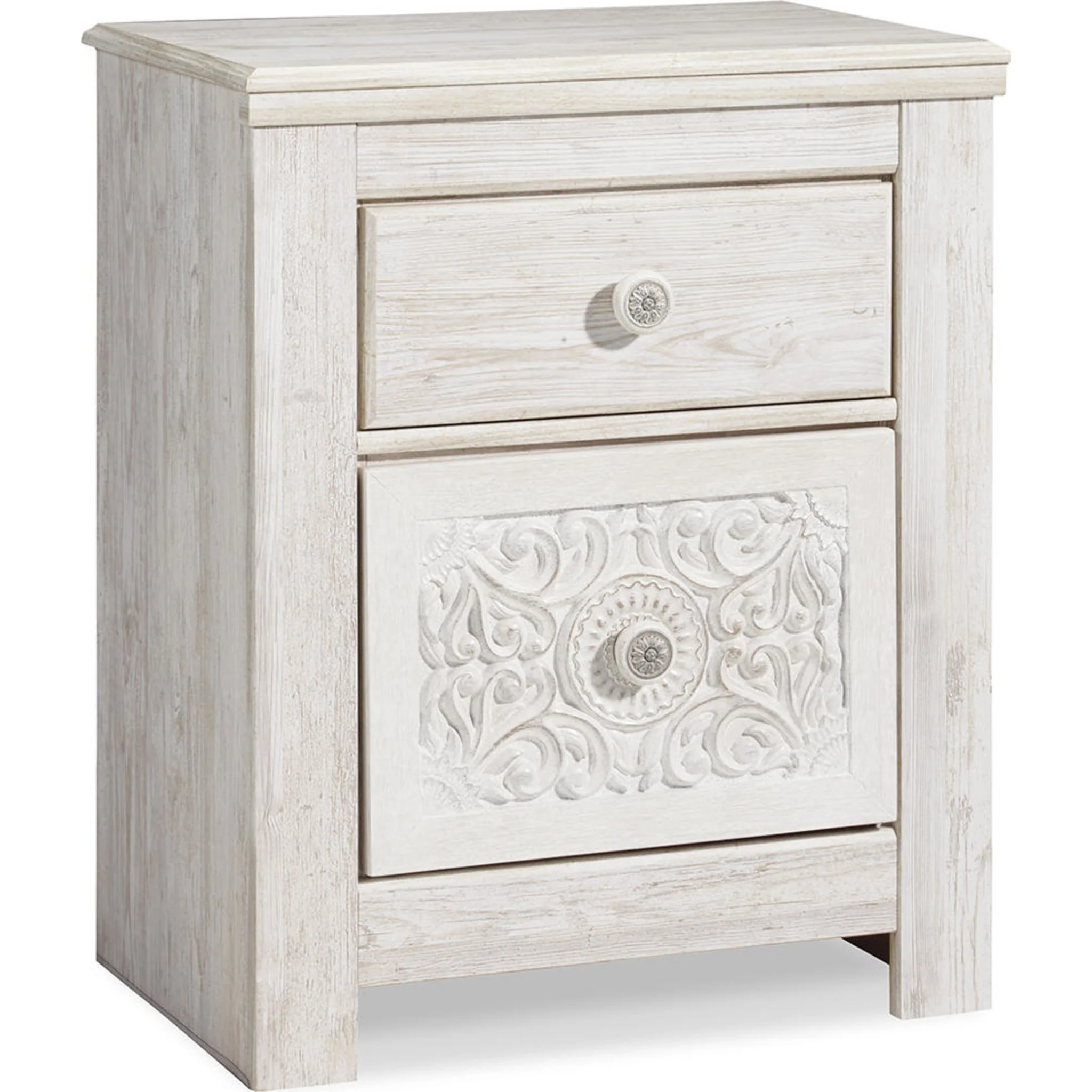 Paxberry 6 Piece Queen Panel Bedroom - Whitewash - Image 7