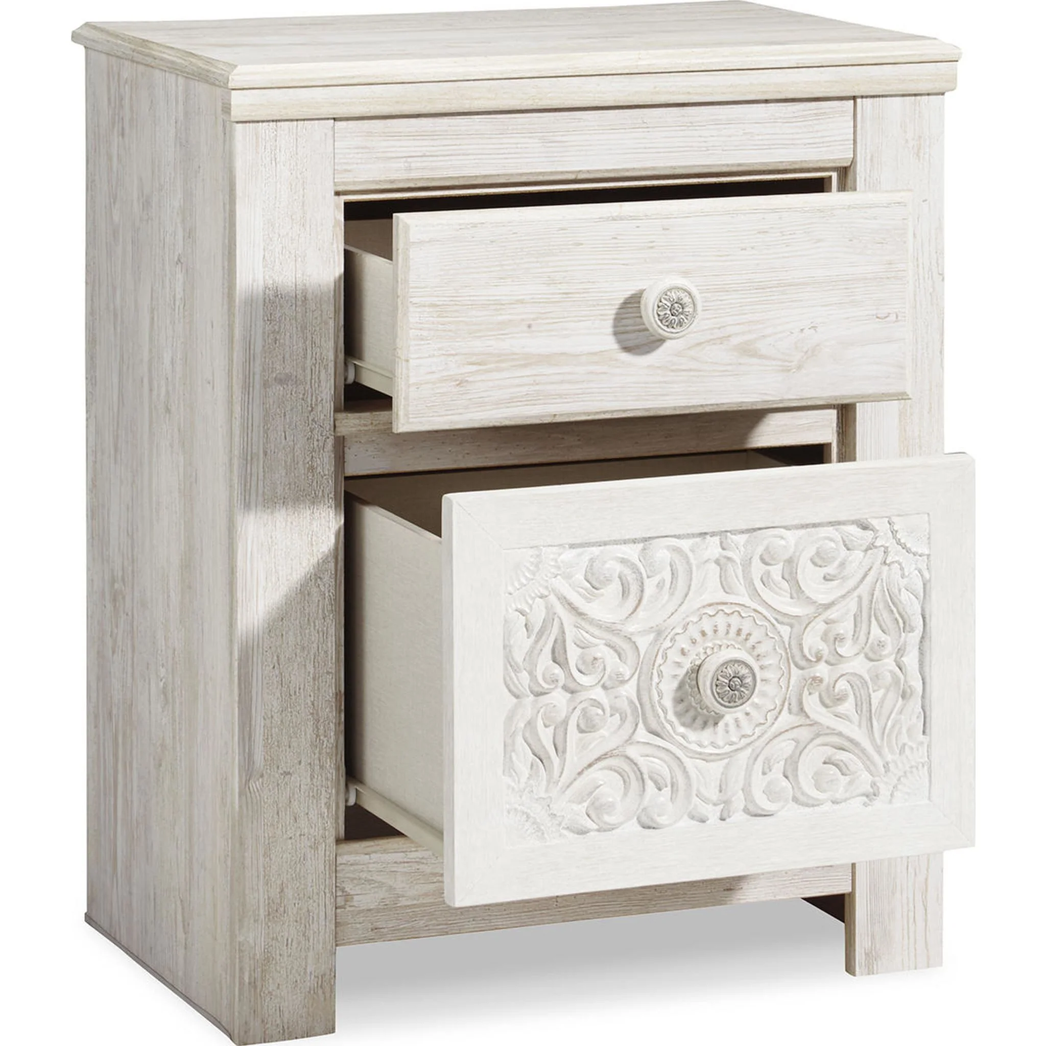 Paxberry 6 Piece Queen Panel Bedroom - Whitewash - Image 8