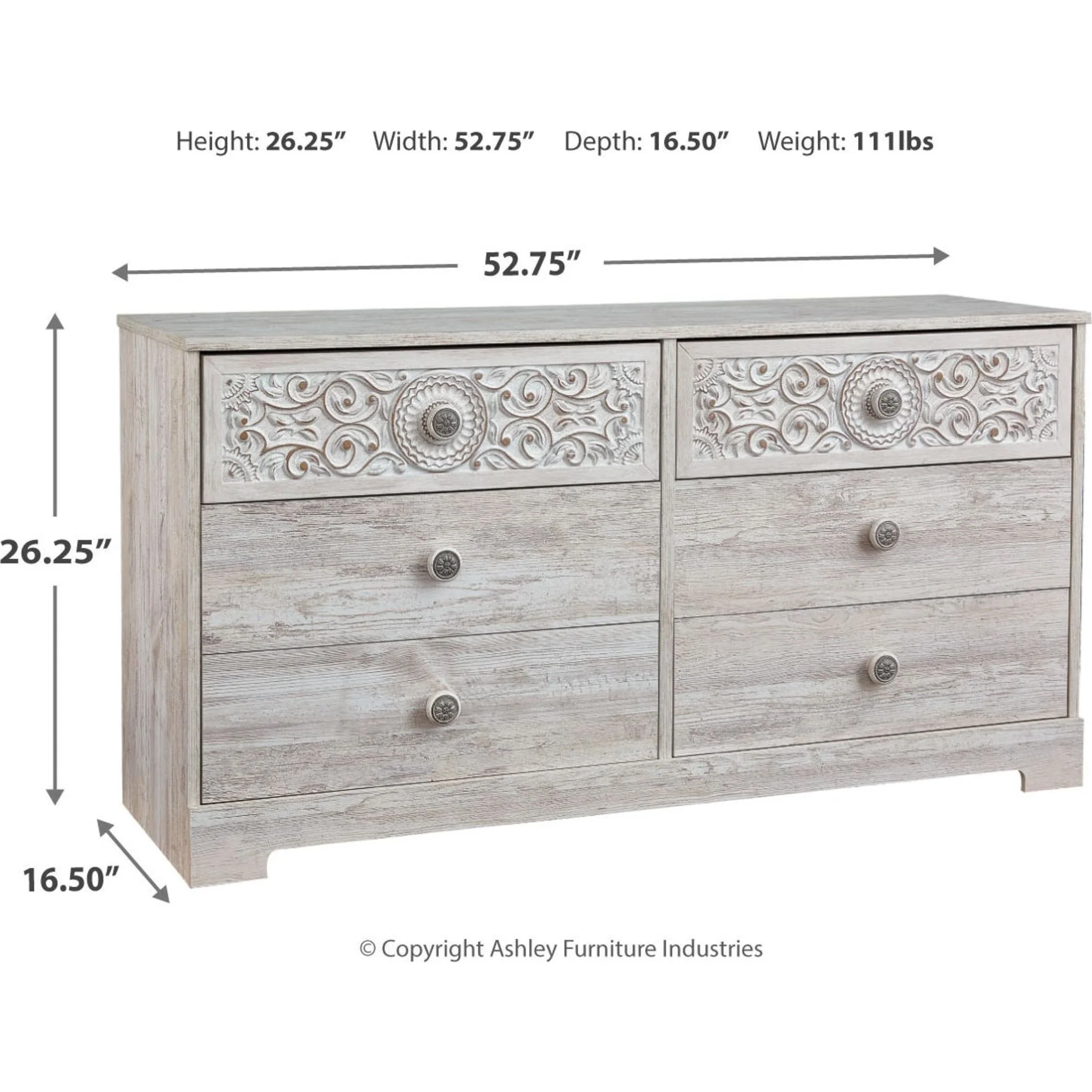 Paxberry Dresser - Whitewash - Image 4