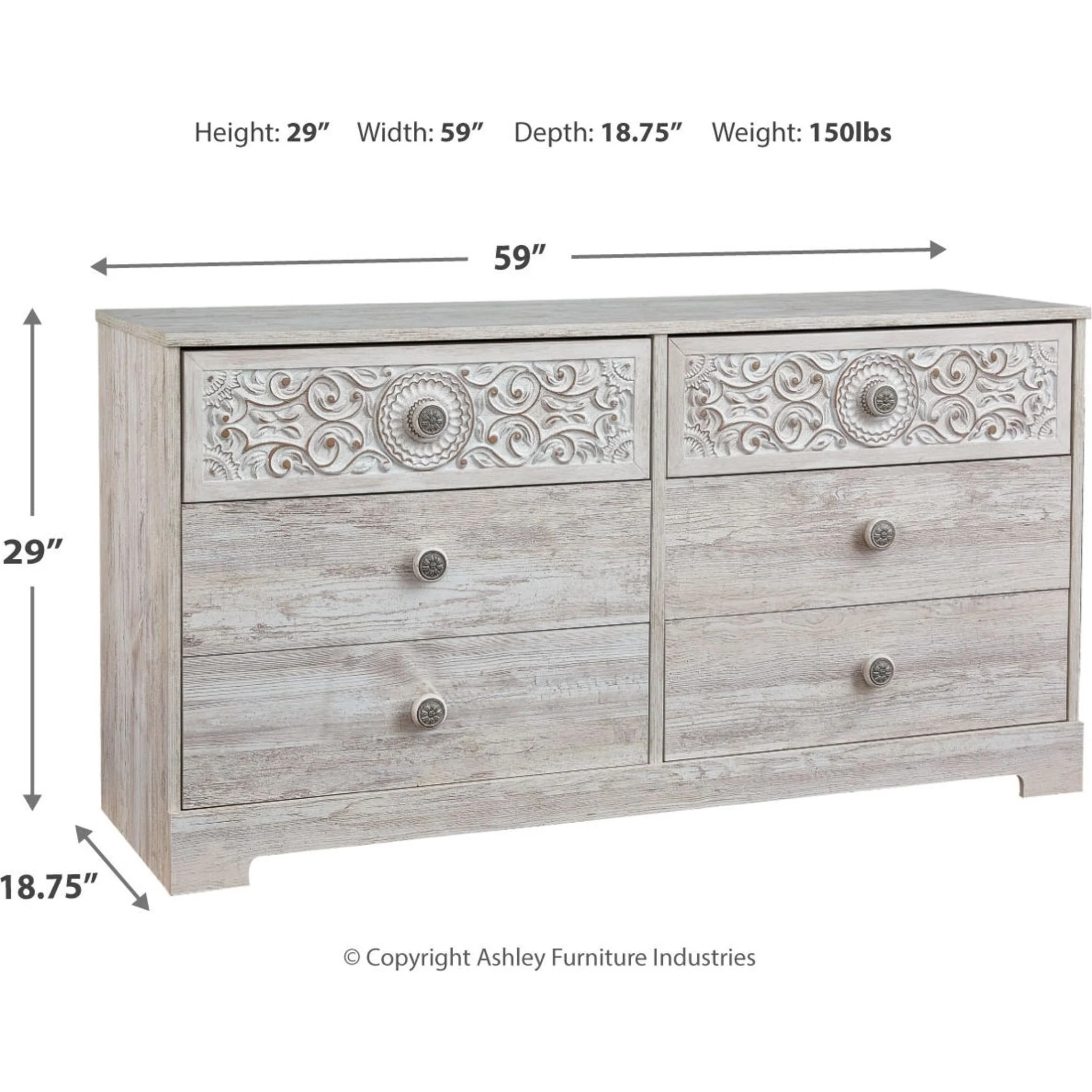 Paxberry Dresser - Whitewash - Image 10