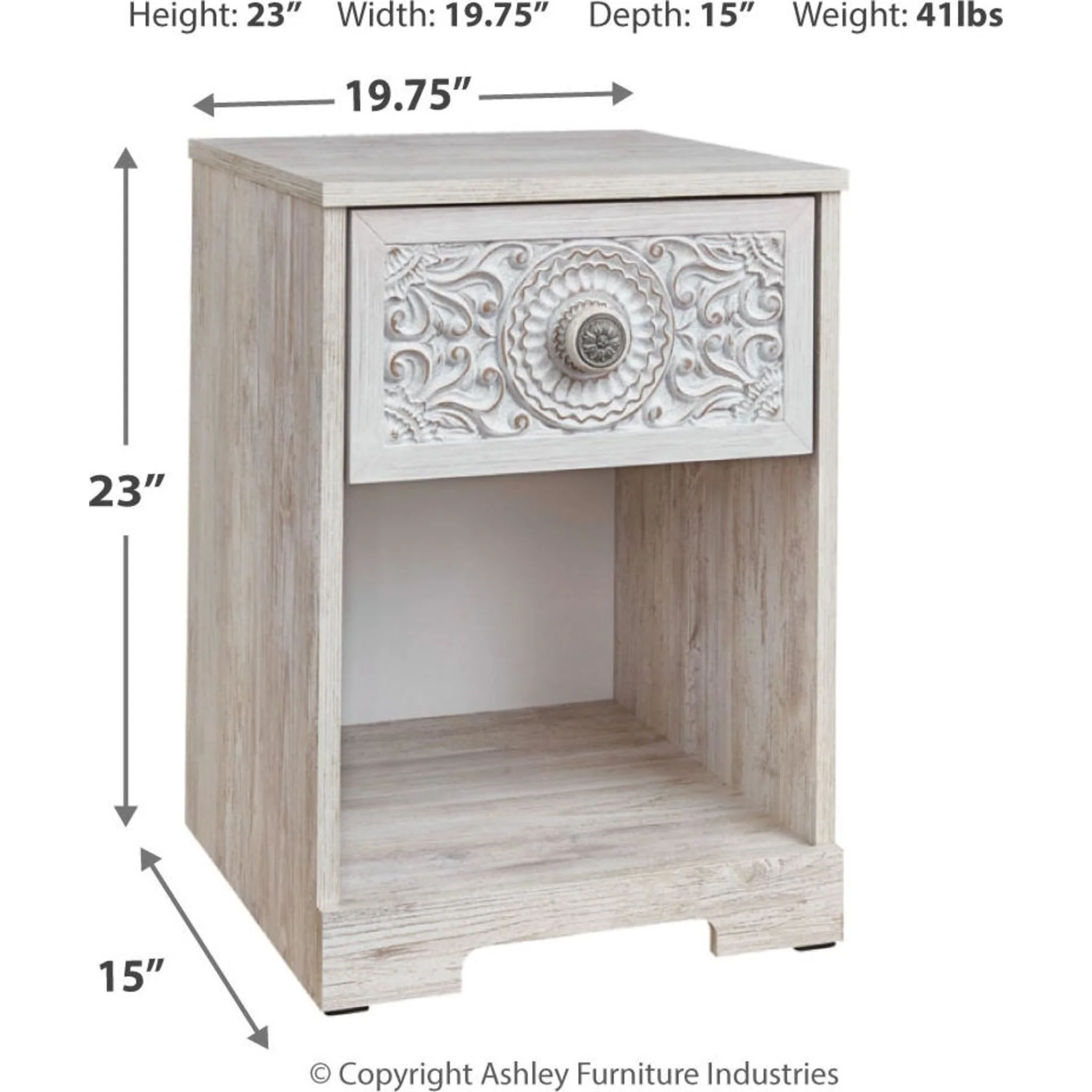 Paxberry Nightstand - Whitewash - Image 6