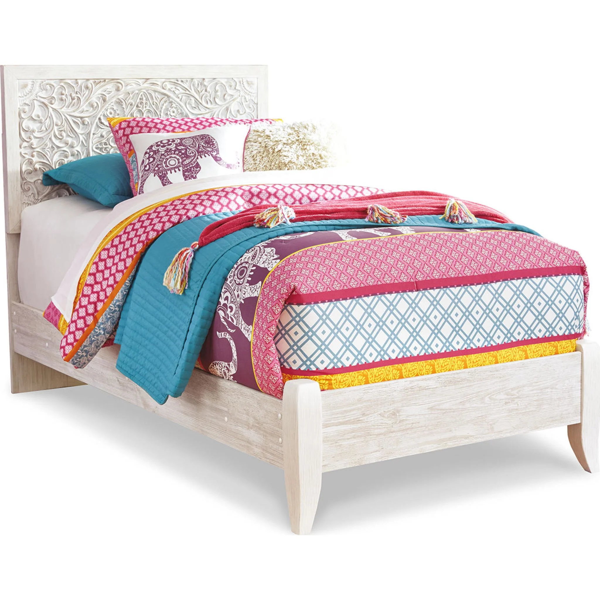Paxberry Twin Bed - Whitewash - Image 16