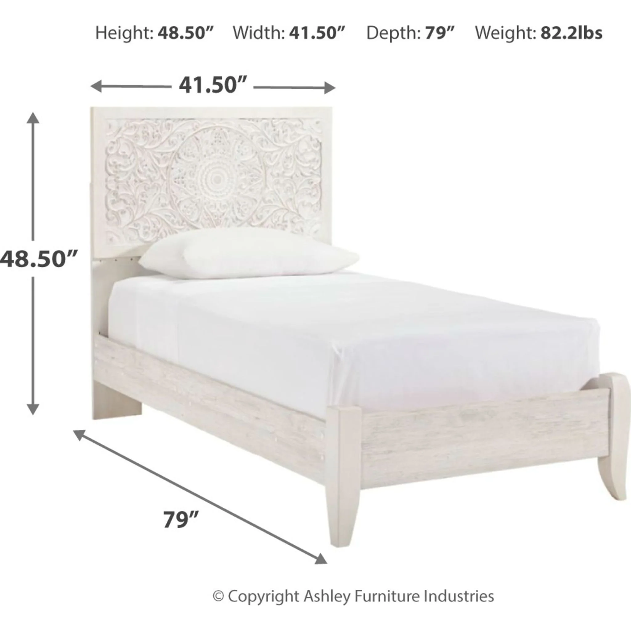 Paxberry Twin Bed - Whitewash - Image 7