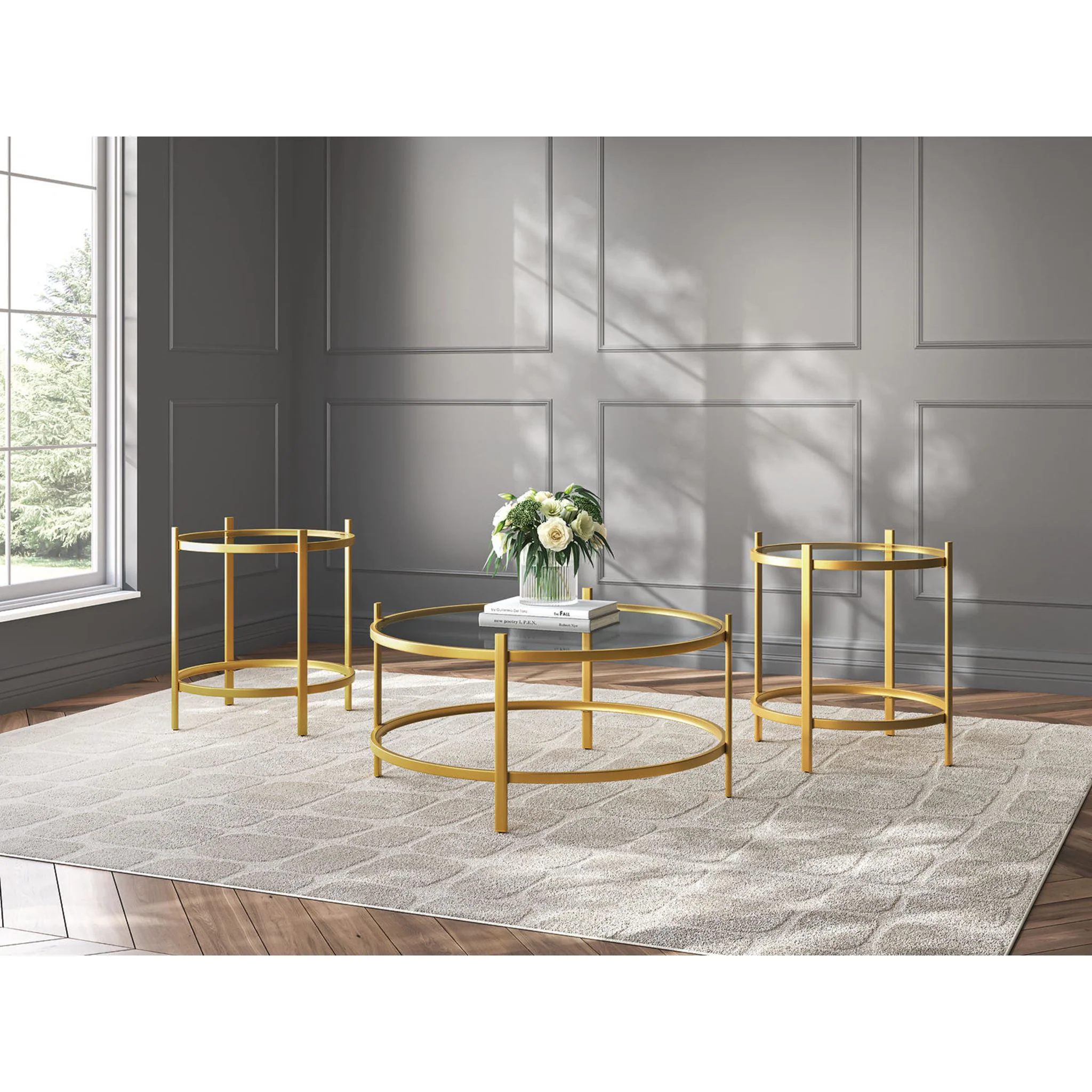 Pearlox 3 Pack Tables - Gold - Image 2