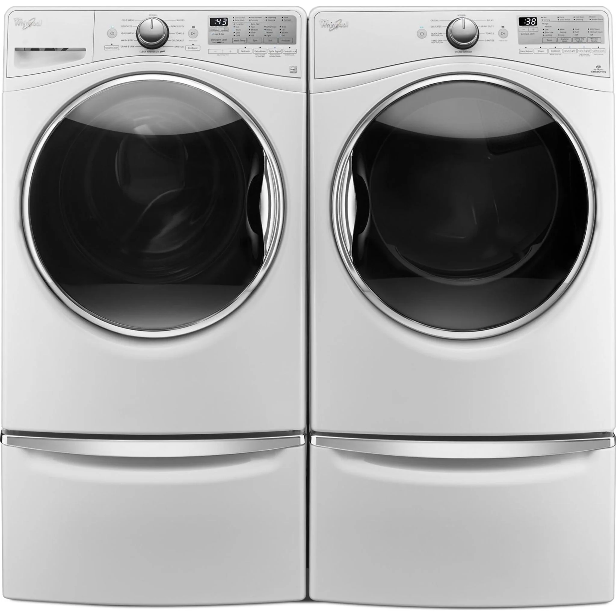 Whirlpool 15.5" (39.4 cm) Pedestal for Front Load Washer and Dryer with Storage -White with Chrome (XHPC155XW) - Image 104