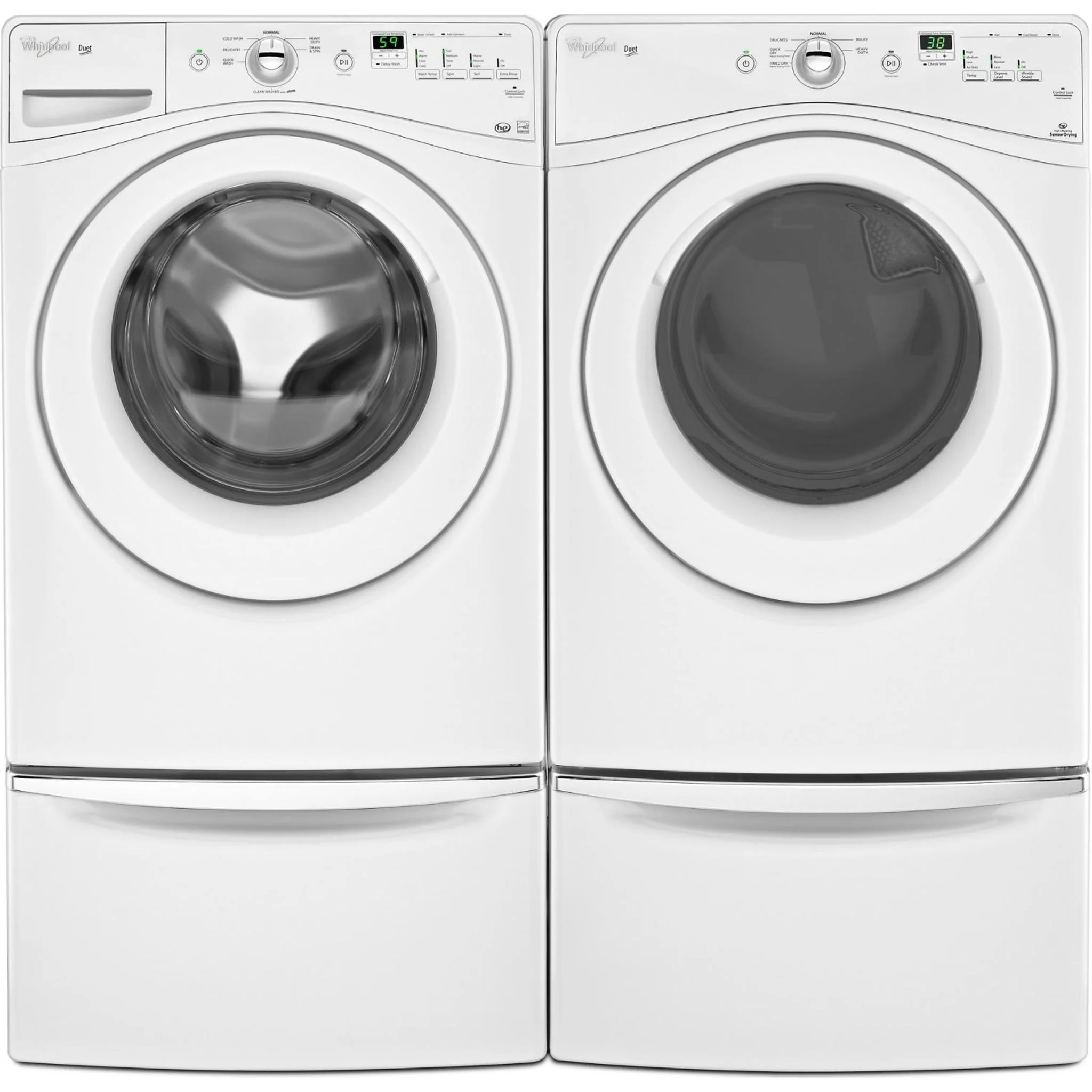 Whirlpool 15.5" (39.4 cm) Pedestal for Front Load Washer and Dryer with Storage -White with Chrome (XHPC155XW) - Image 111