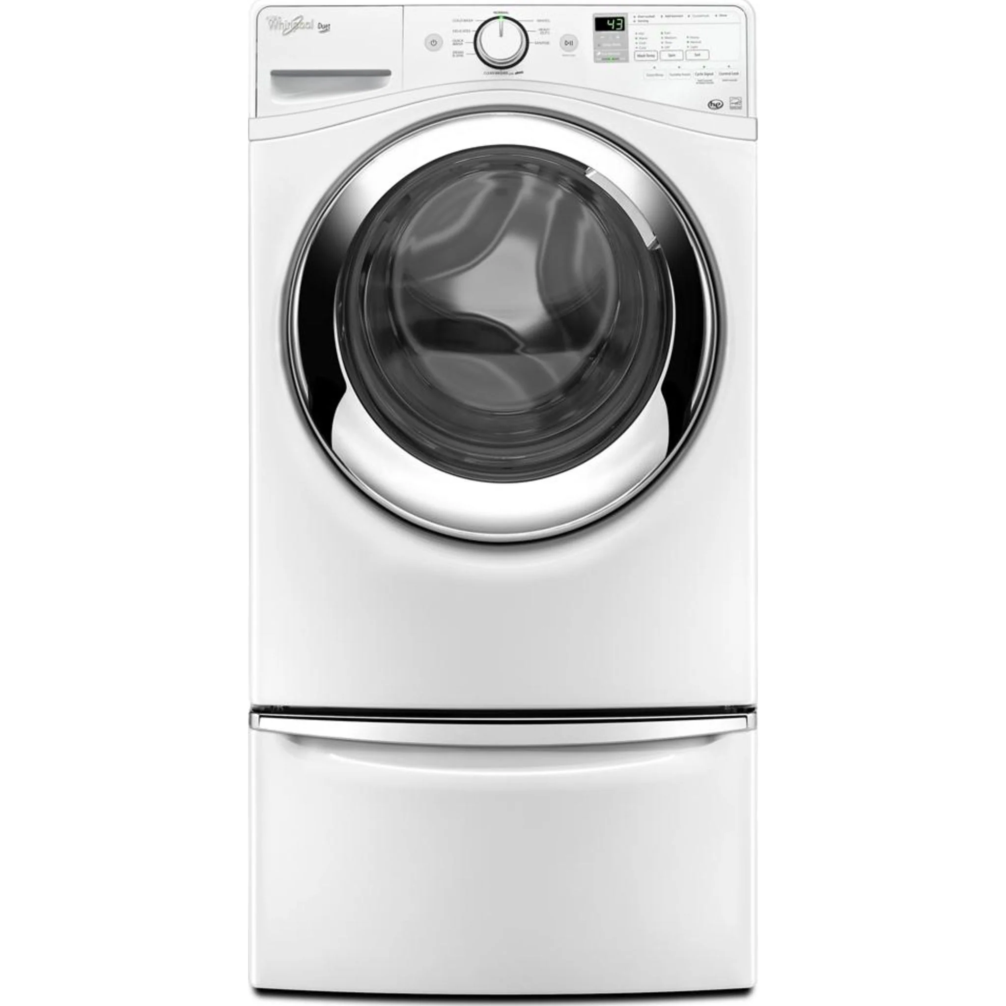 Whirlpool 15.5" (39.4 cm) Pedestal for Front Load Washer and Dryer with Storage -White with Chrome (XHPC155XW) - Image 113