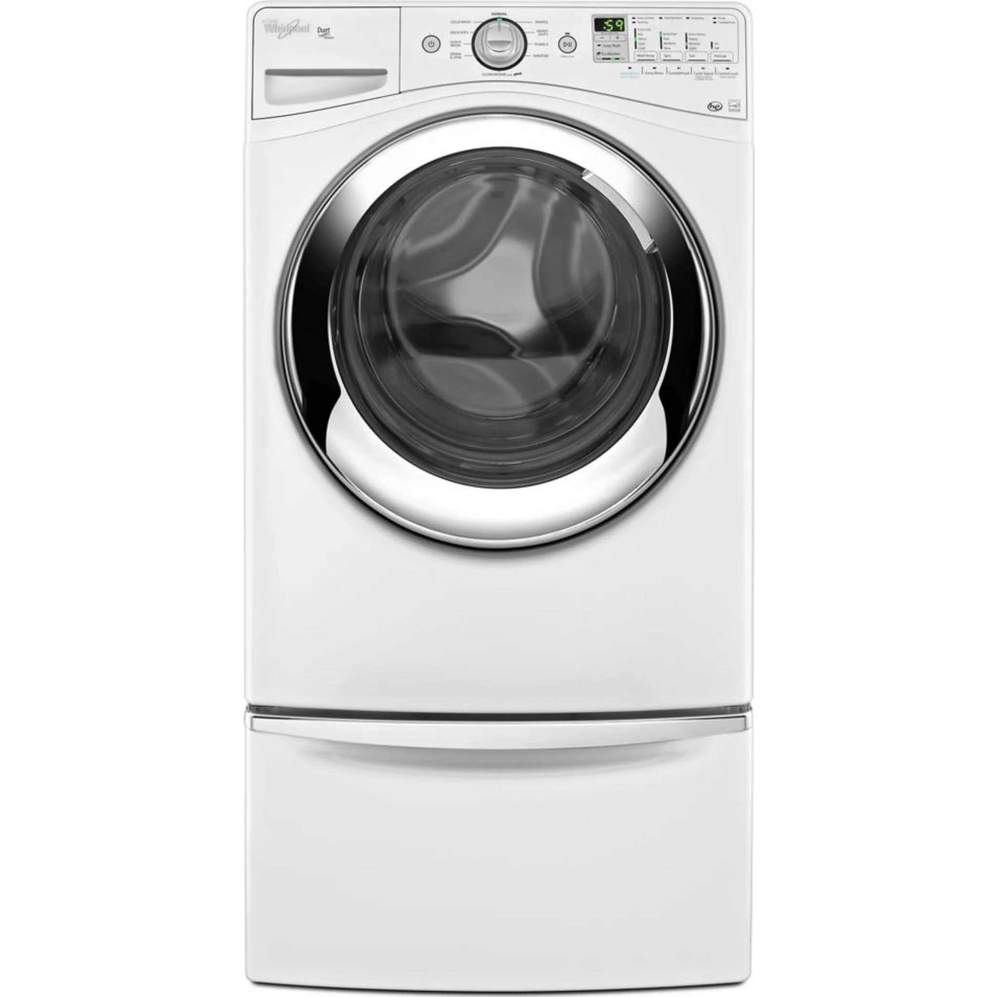 Whirlpool 15.5" (39.4 cm) Pedestal for Front Load Washer and Dryer with Storage -White with Chrome (XHPC155XW) - Image 116
