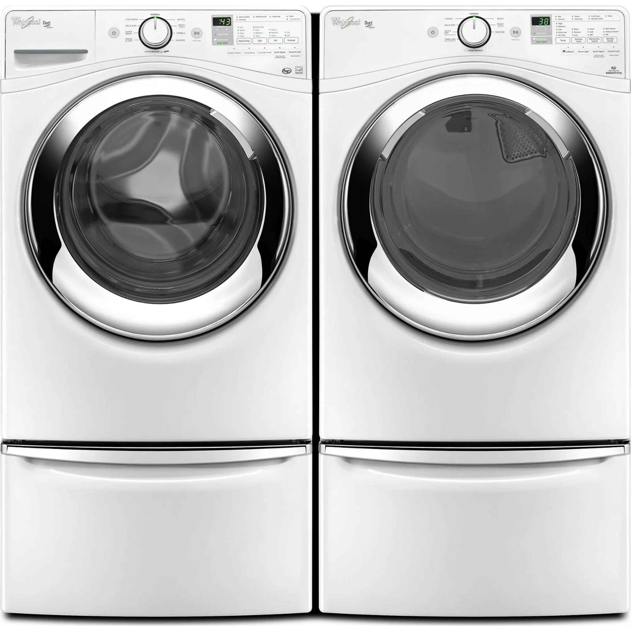 Whirlpool 15.5" (39.4 cm) Pedestal for Front Load Washer and Dryer with Storage -White with Chrome (XHPC155XW) - Image 118