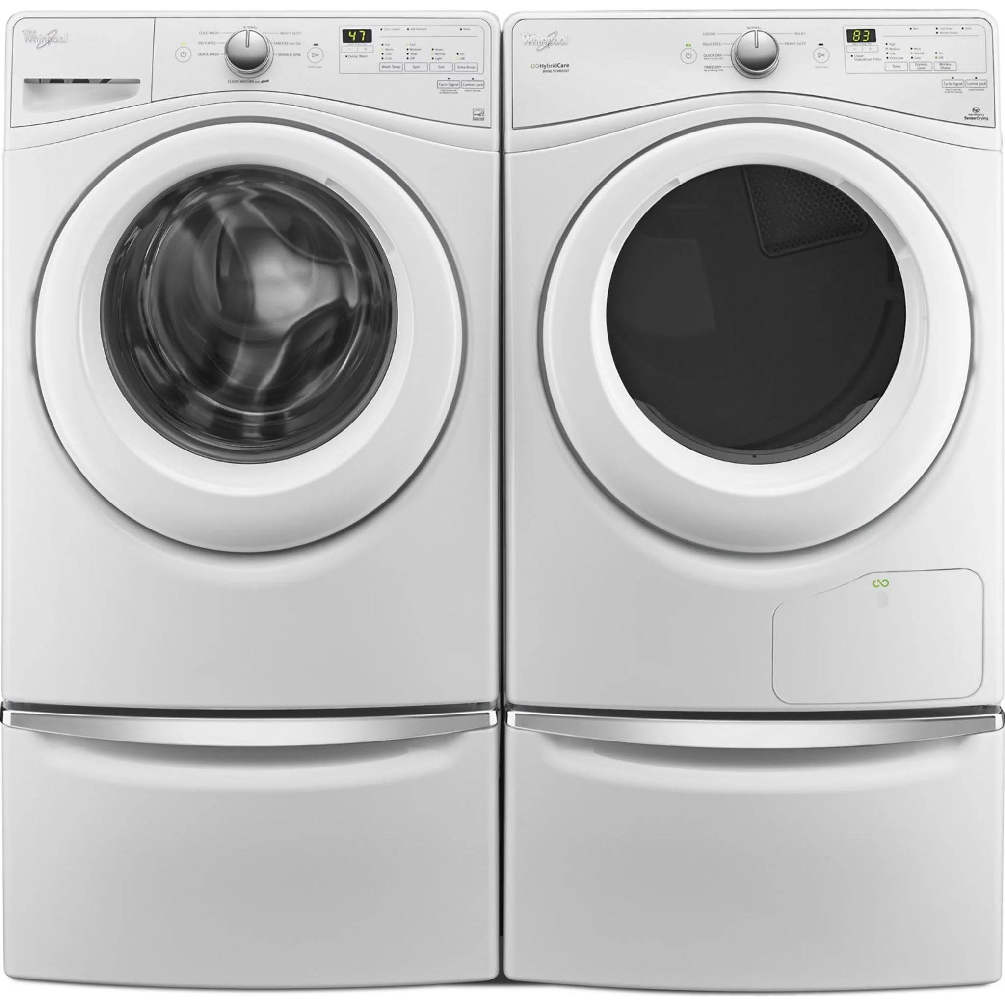 Whirlpool 15.5" (39.4 cm) Pedestal for Front Load Washer and Dryer with Storage -White with Chrome (XHPC155XW) - Image 122