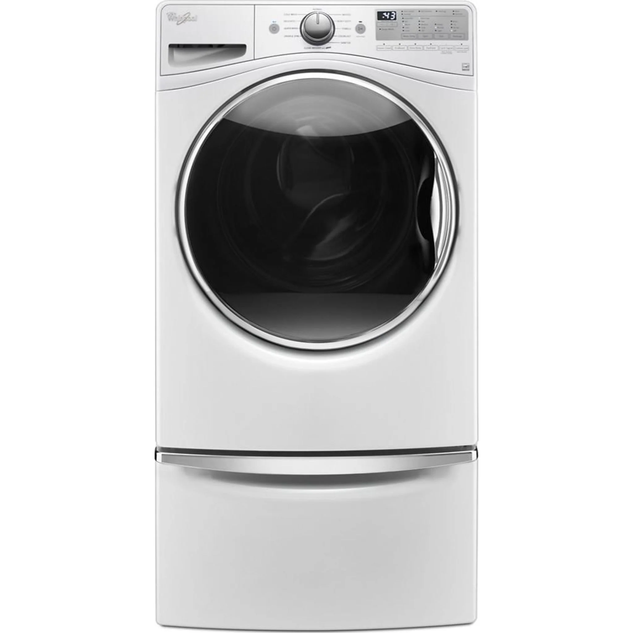 Whirlpool 15.5" (39.4 cm) Pedestal for Front Load Washer and Dryer with Storage -White with Chrome (XHPC155XW) - Image 136