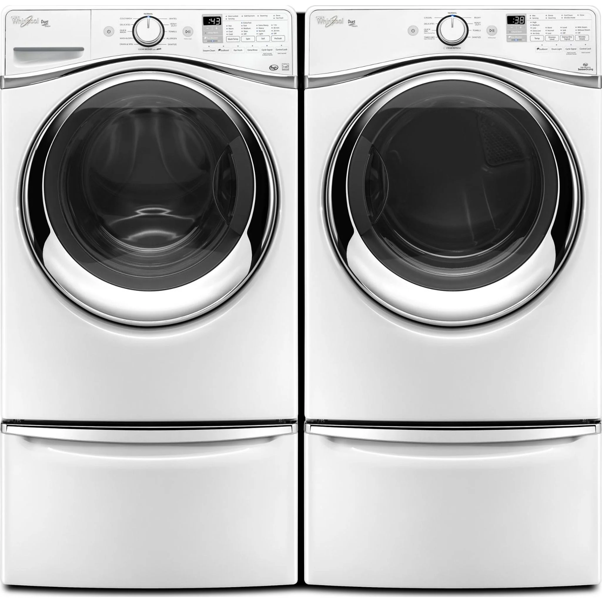 Whirlpool 15.5" (39.4 cm) Pedestal for Front Load Washer and Dryer with Storage -White with Chrome (XHPC155XW) - Image 138