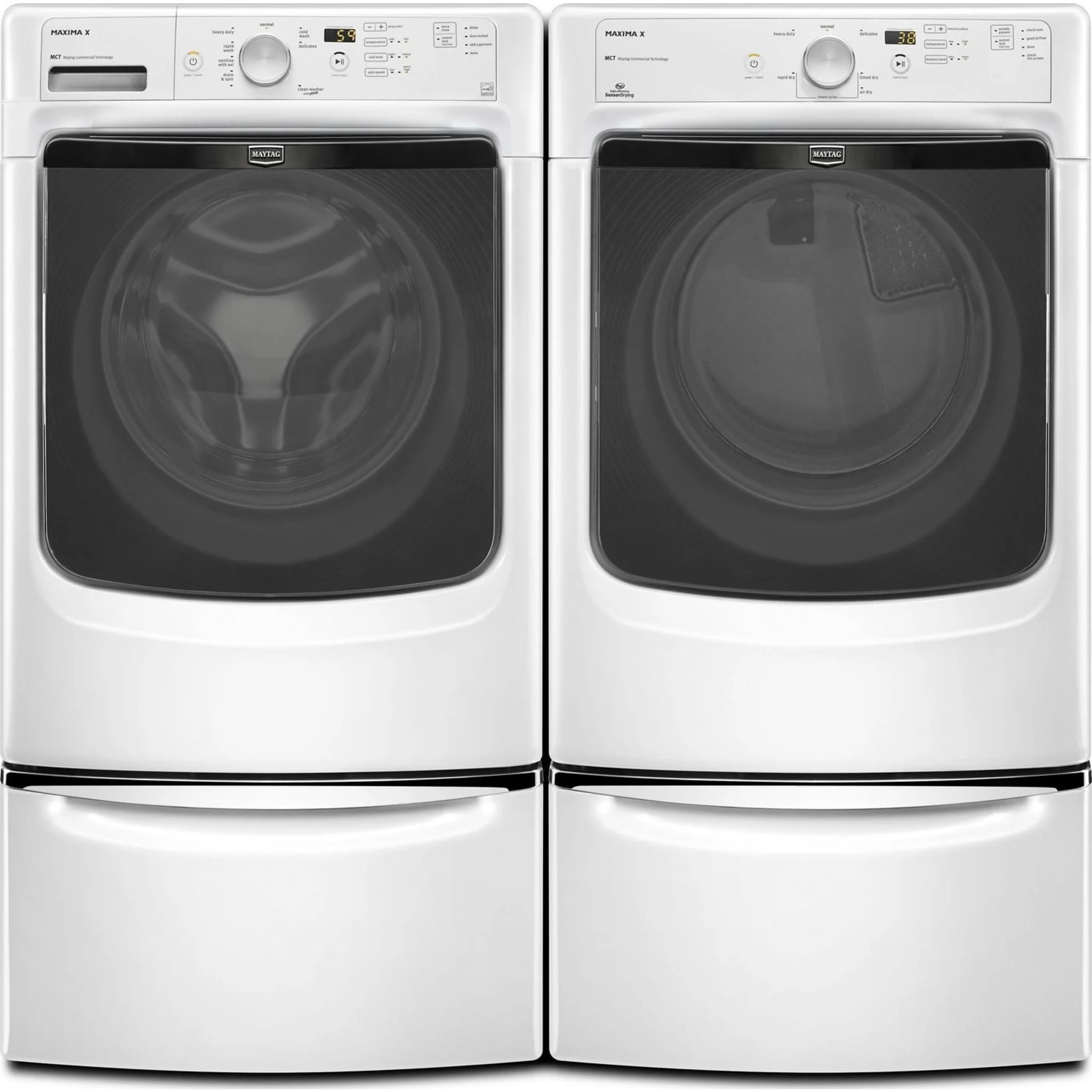 Whirlpool 15.5" (39.4 cm) Pedestal for Front Load Washer and Dryer with Storage -White with Chrome (XHPC155XW) - Image 145