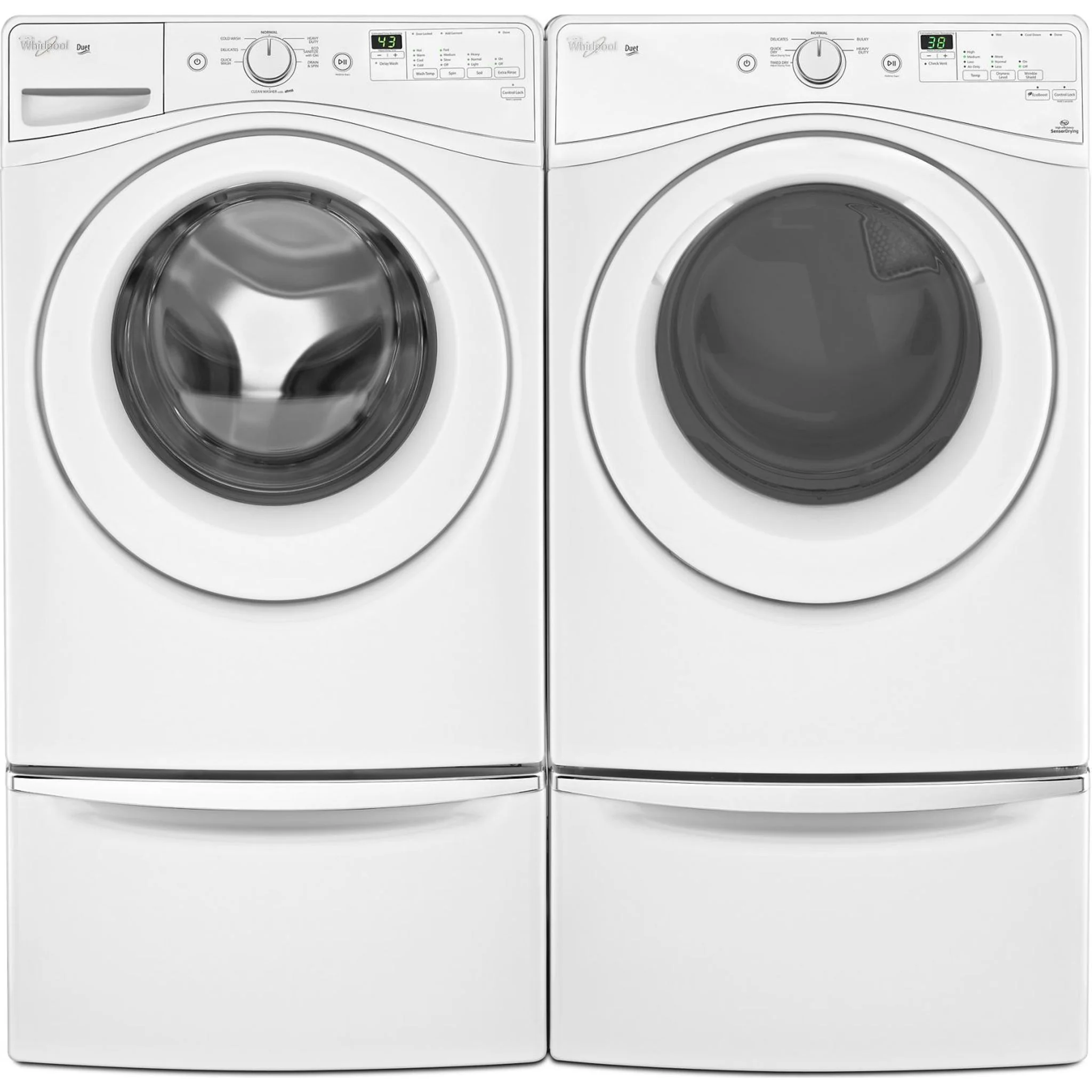 Whirlpool 15.5" (39.4 cm) Pedestal for Front Load Washer and Dryer with Storage -White with Chrome (XHPC155XW) - Image 155