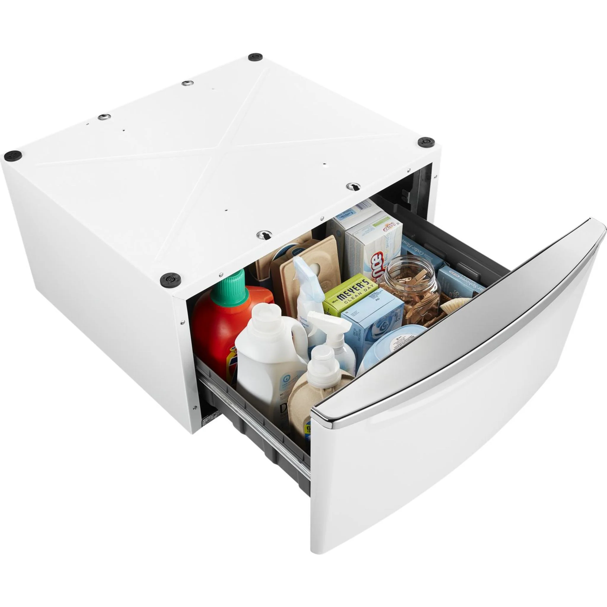 Whirlpool 15.5" (39.4 cm) Pedestal for Front Load Washer and Dryer with Storage -White with Chrome (XHPC155XW) - Image 24