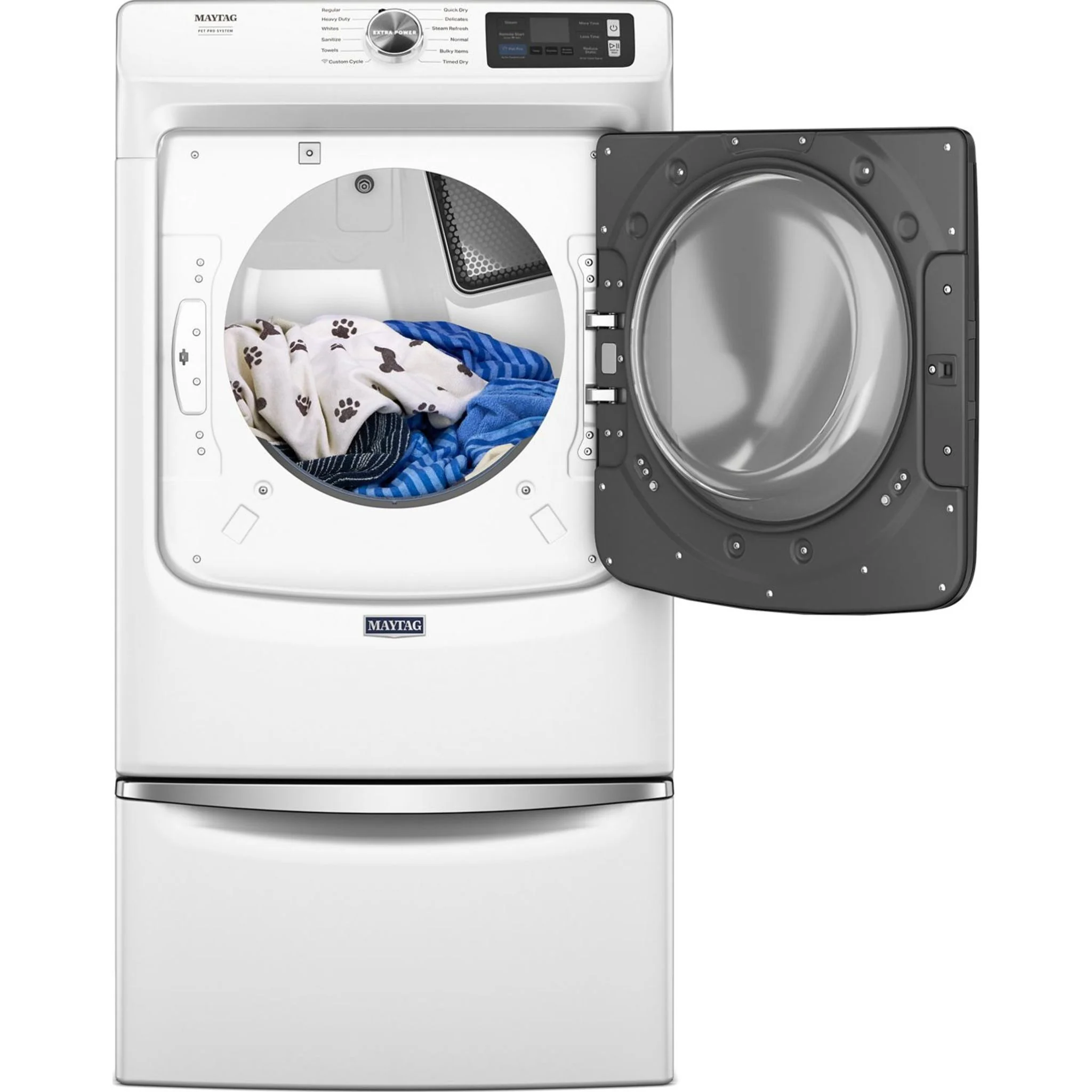 Whirlpool 15.5" (39.4 cm) Pedestal for Front Load Washer and Dryer with Storage -White with Chrome (XHPC155XW) - Image 43