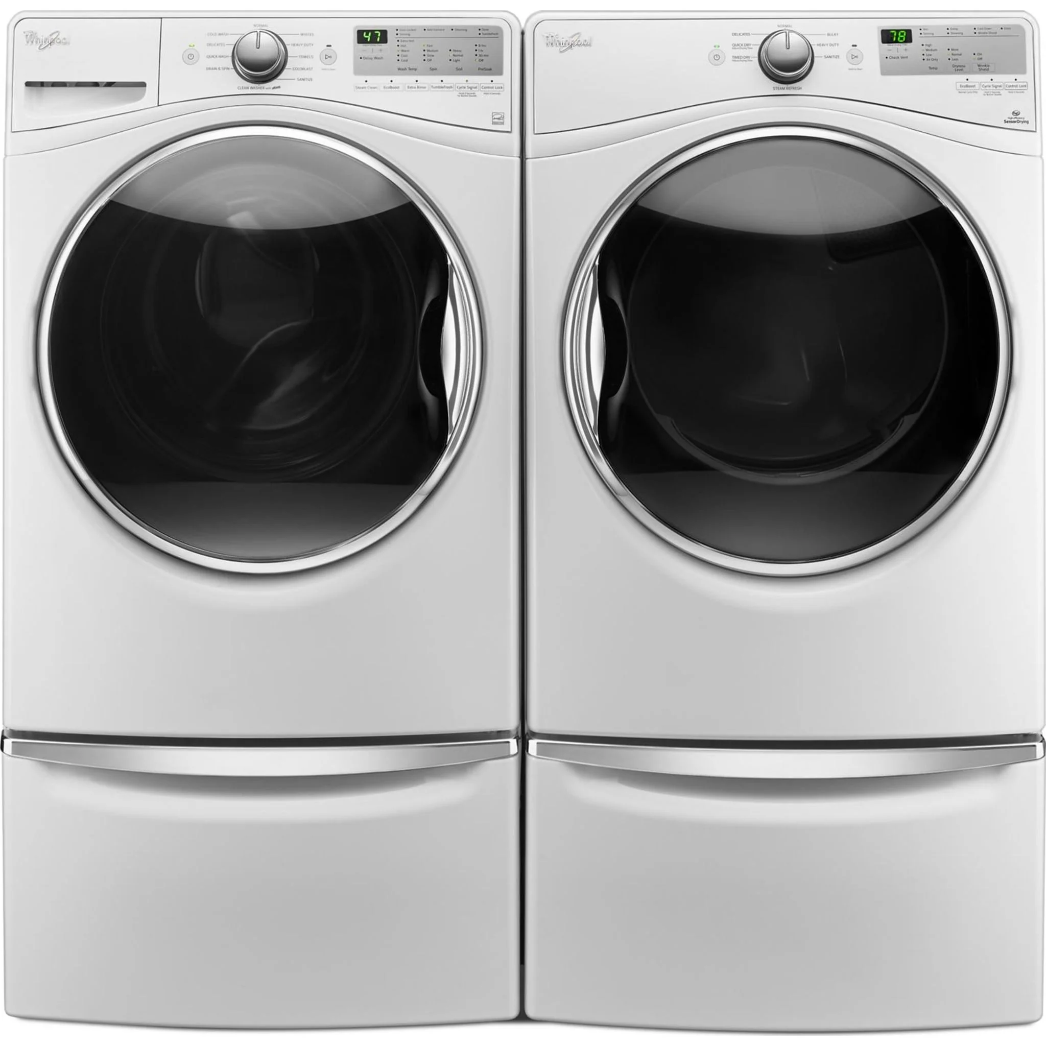 Whirlpool 15.5" (39.4 cm) Pedestal for Front Load Washer and Dryer with Storage -White with Chrome (XHPC155XW) - Image 5