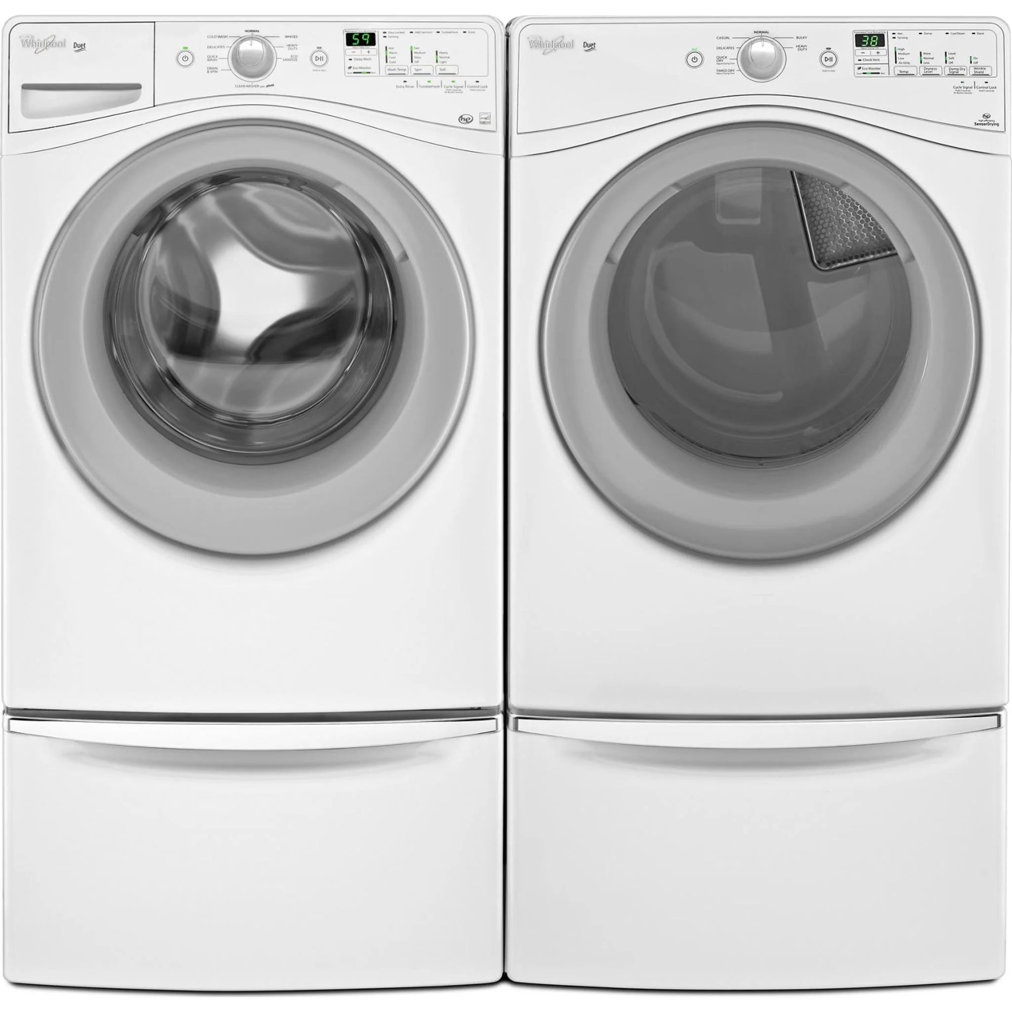 Whirlpool 15.5" (39.4 cm) Pedestal for Front Load Washer and Dryer with Storage -White with Chrome (XHPC155XW) - Image 50