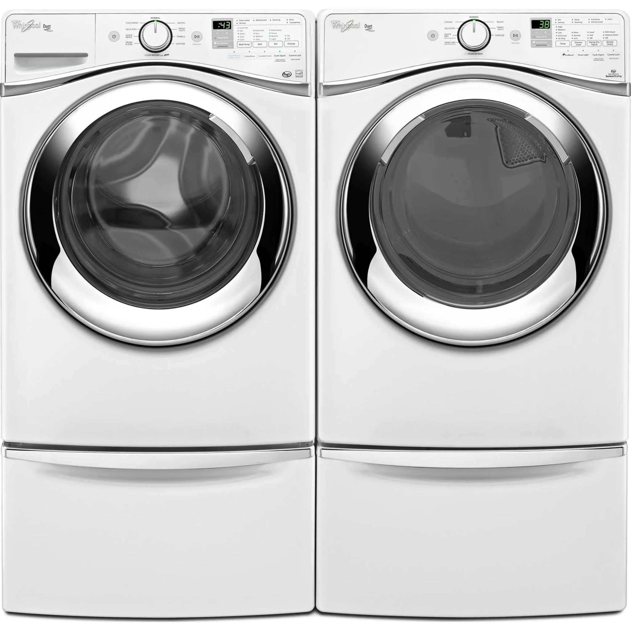 Whirlpool 15.5" (39.4 cm) Pedestal for Front Load Washer and Dryer with Storage -White with Chrome (XHPC155XW) - Image 56