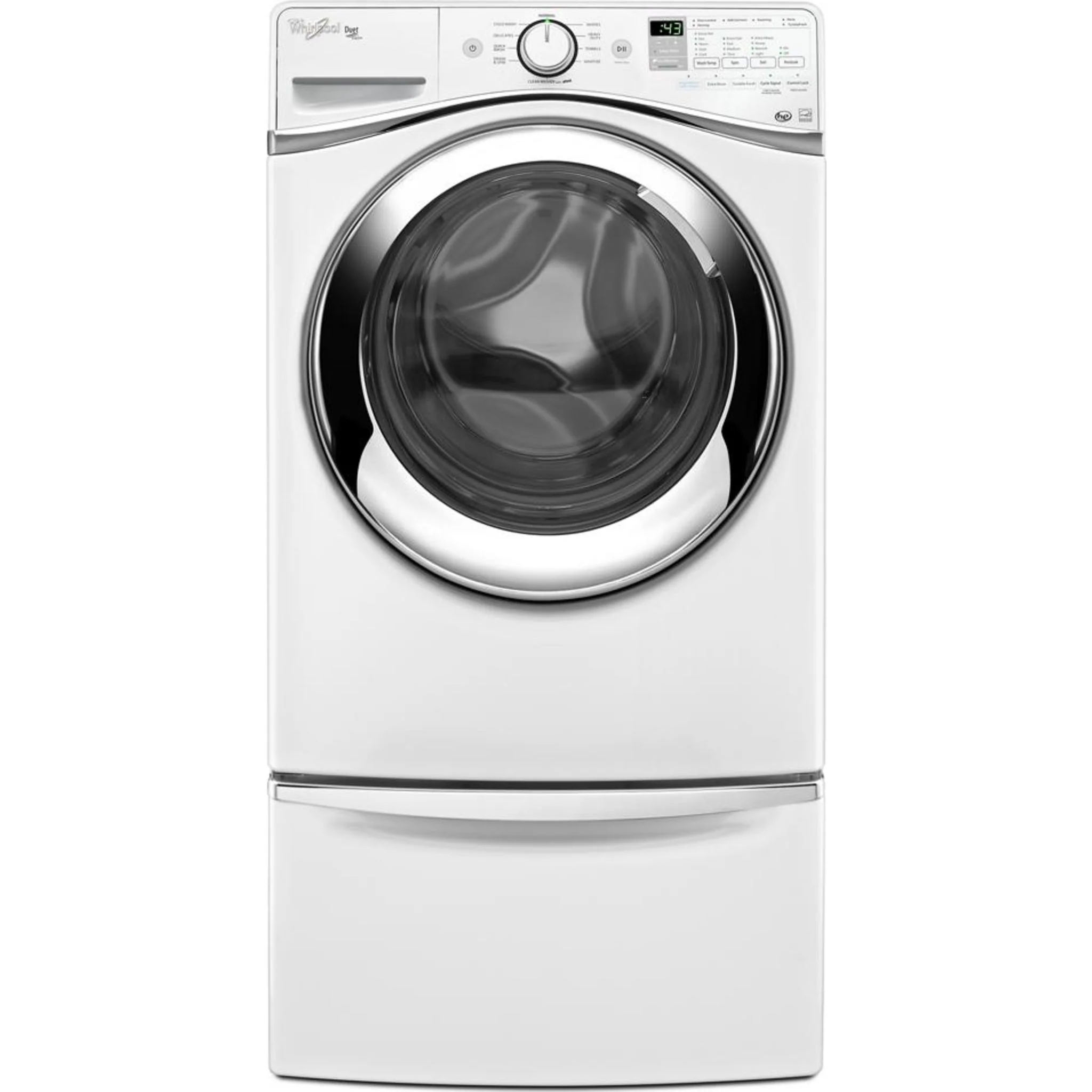 Whirlpool 15.5" (39.4 cm) Pedestal for Front Load Washer and Dryer with Storage -White with Chrome (XHPC155XW) - Image 61