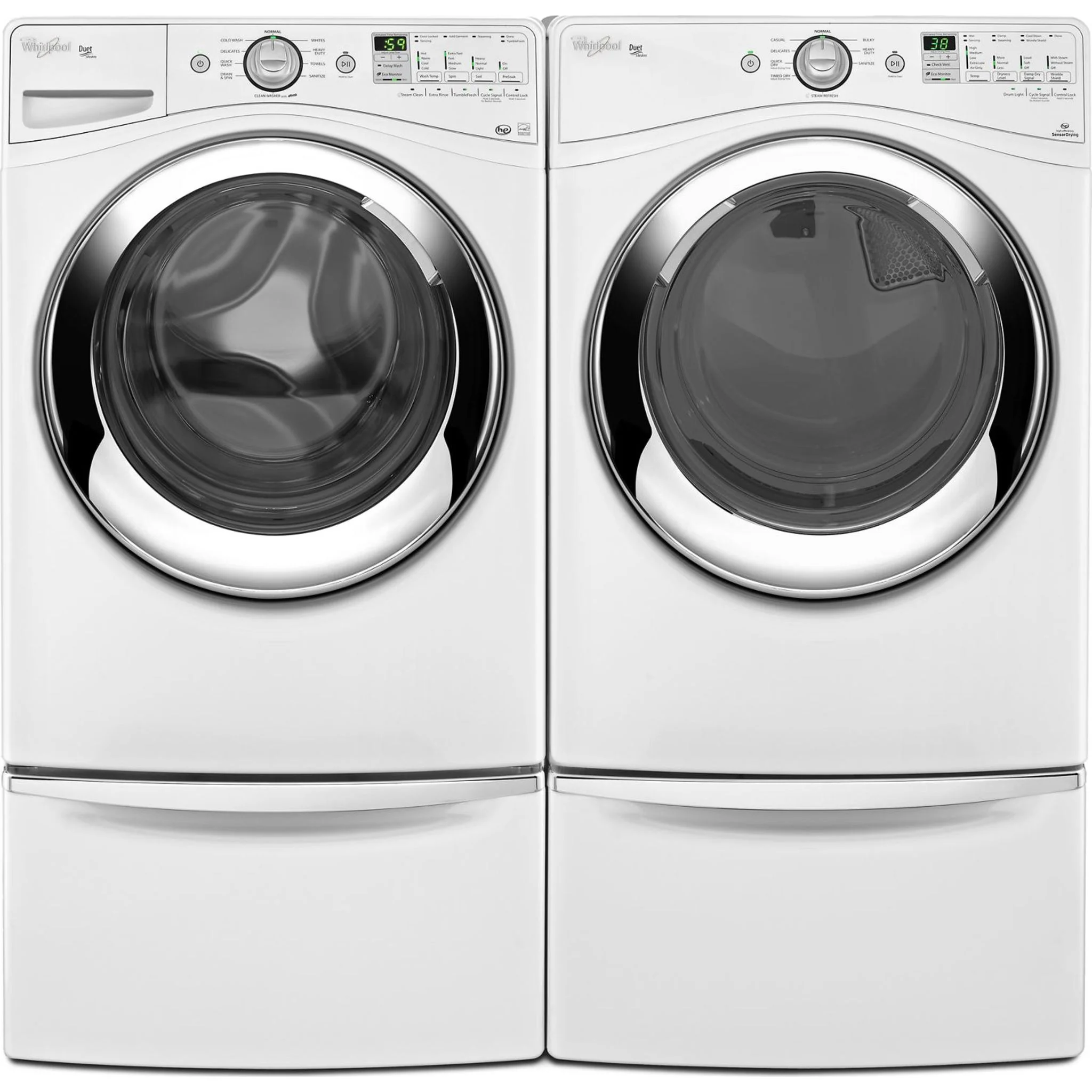 Whirlpool 15.5" (39.4 cm) Pedestal for Front Load Washer and Dryer with Storage -White with Chrome (XHPC155XW) - Image 62