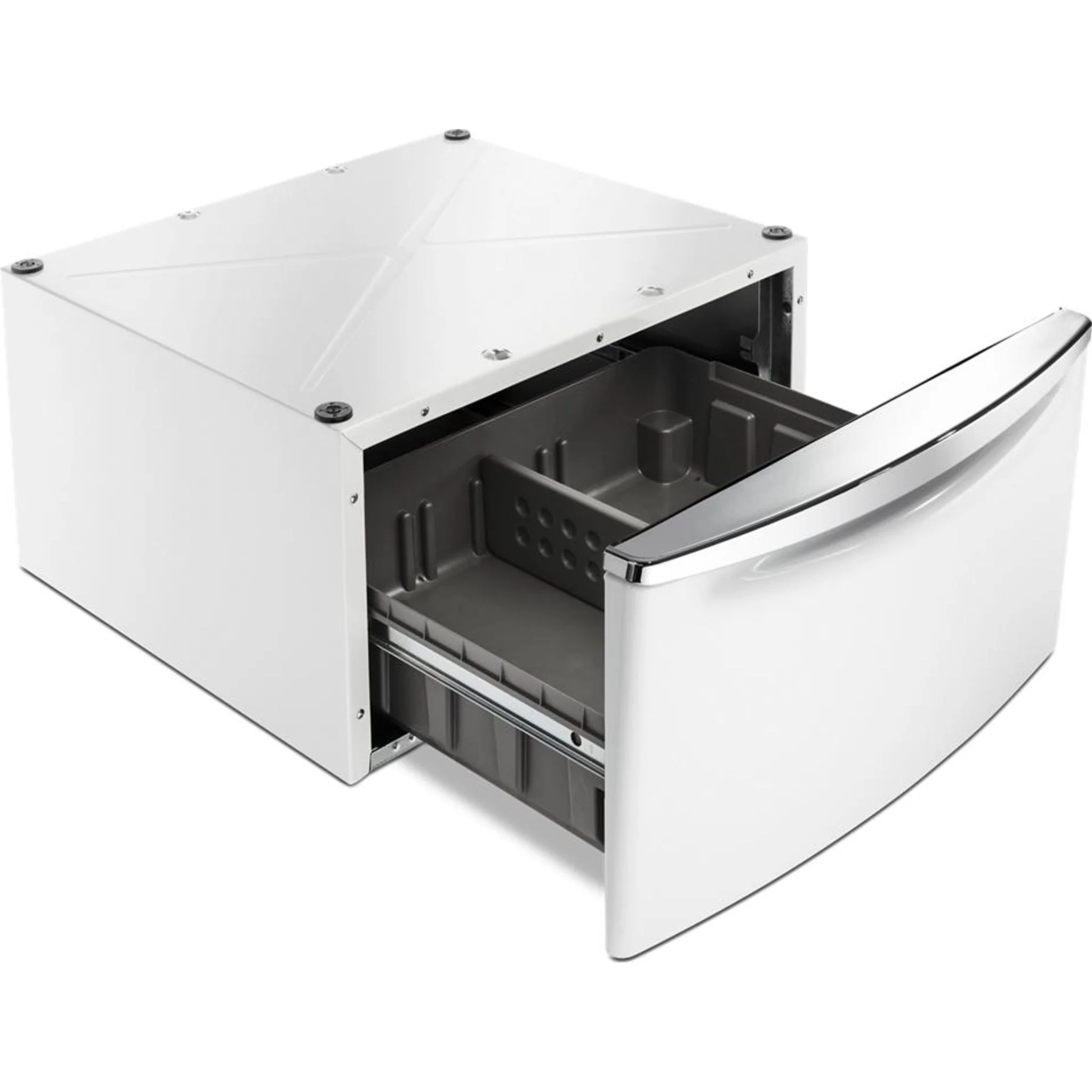 Whirlpool 15.5" (39.4 cm) Pedestal for Front Load Washer and Dryer with Storage -White with Chrome (XHPC155XW) - Image 65