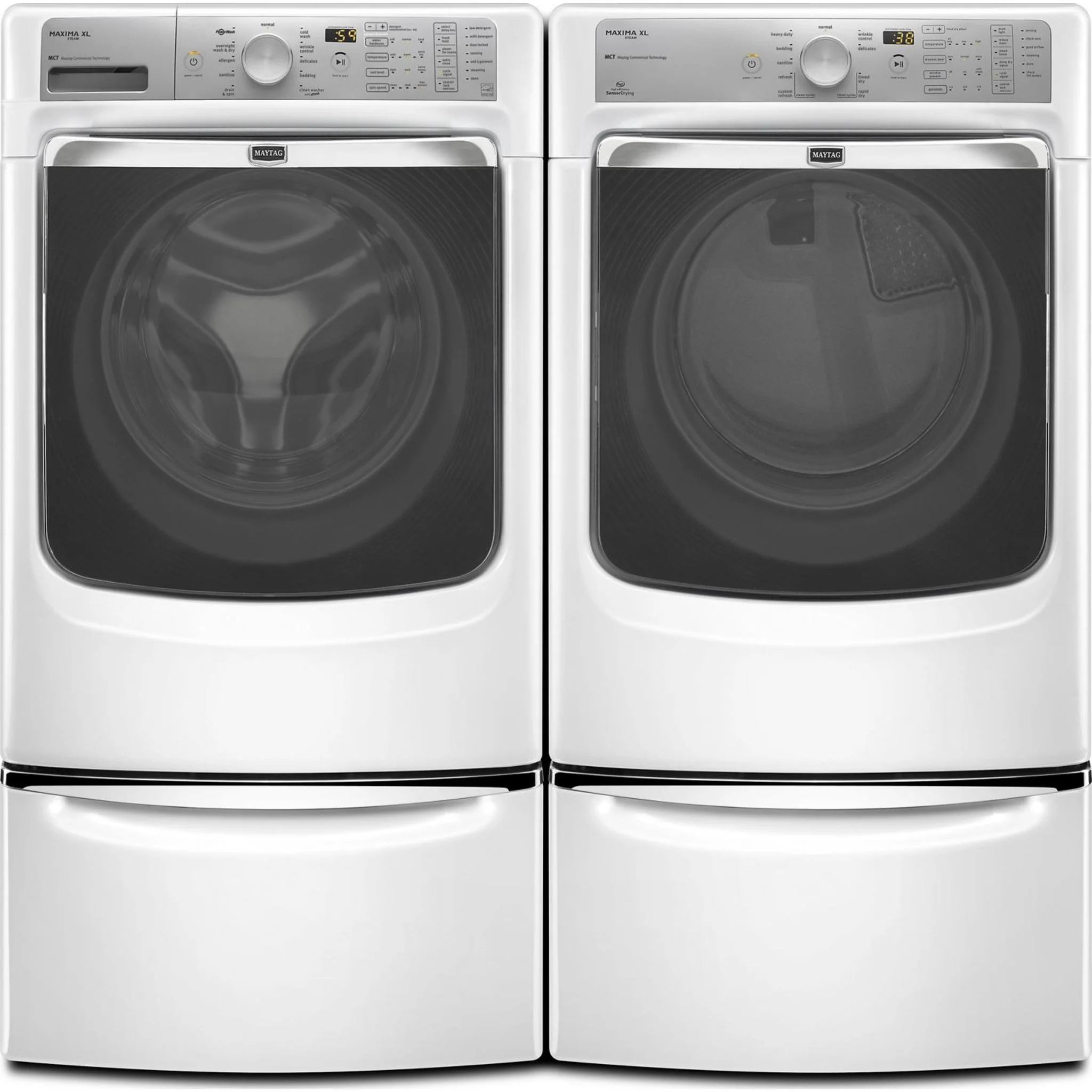 Whirlpool 15.5" (39.4 cm) Pedestal for Front Load Washer and Dryer with Storage -White with Chrome (XHPC155XW) - Image 73