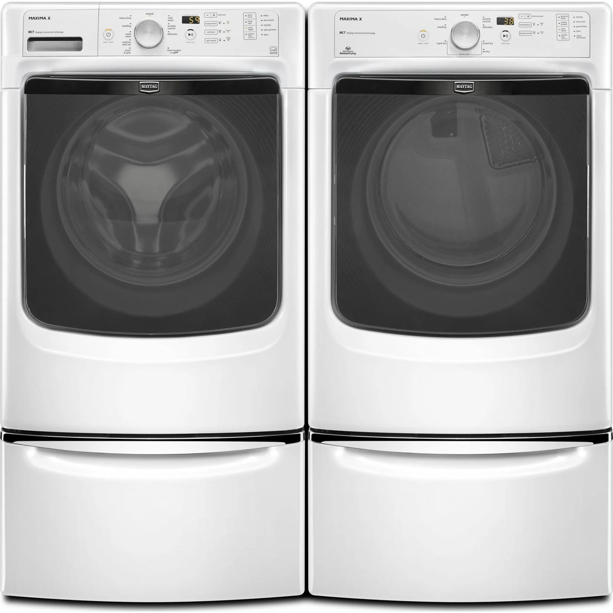 Whirlpool 15.5" (39.4 cm) Pedestal for Front Load Washer and Dryer with Storage -White with Chrome (XHPC155XW) - Image 81