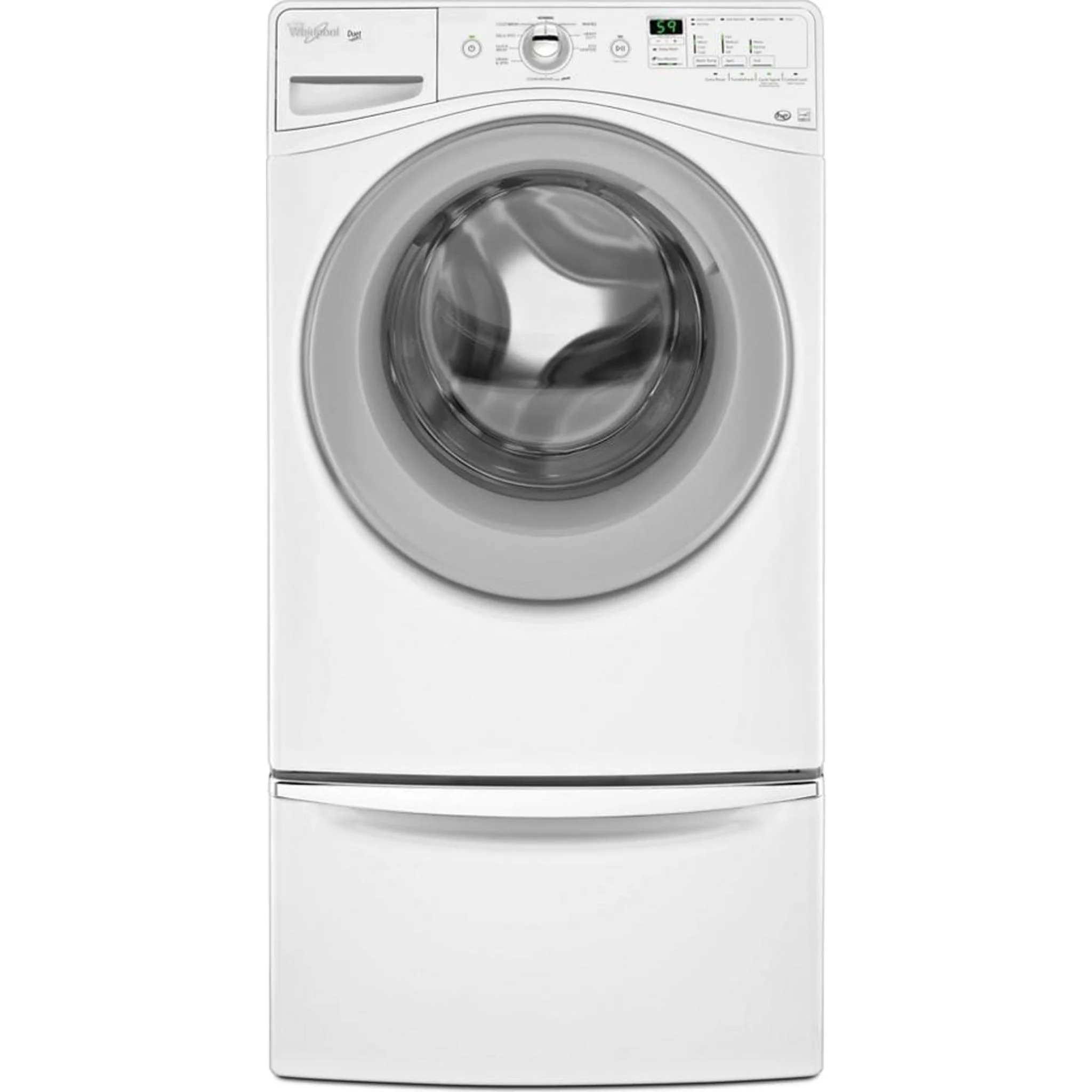 Whirlpool 15.5" (39.4 cm) Pedestal for Front Load Washer and Dryer with Storage -White with Chrome (XHPC155XW) - Image 85
