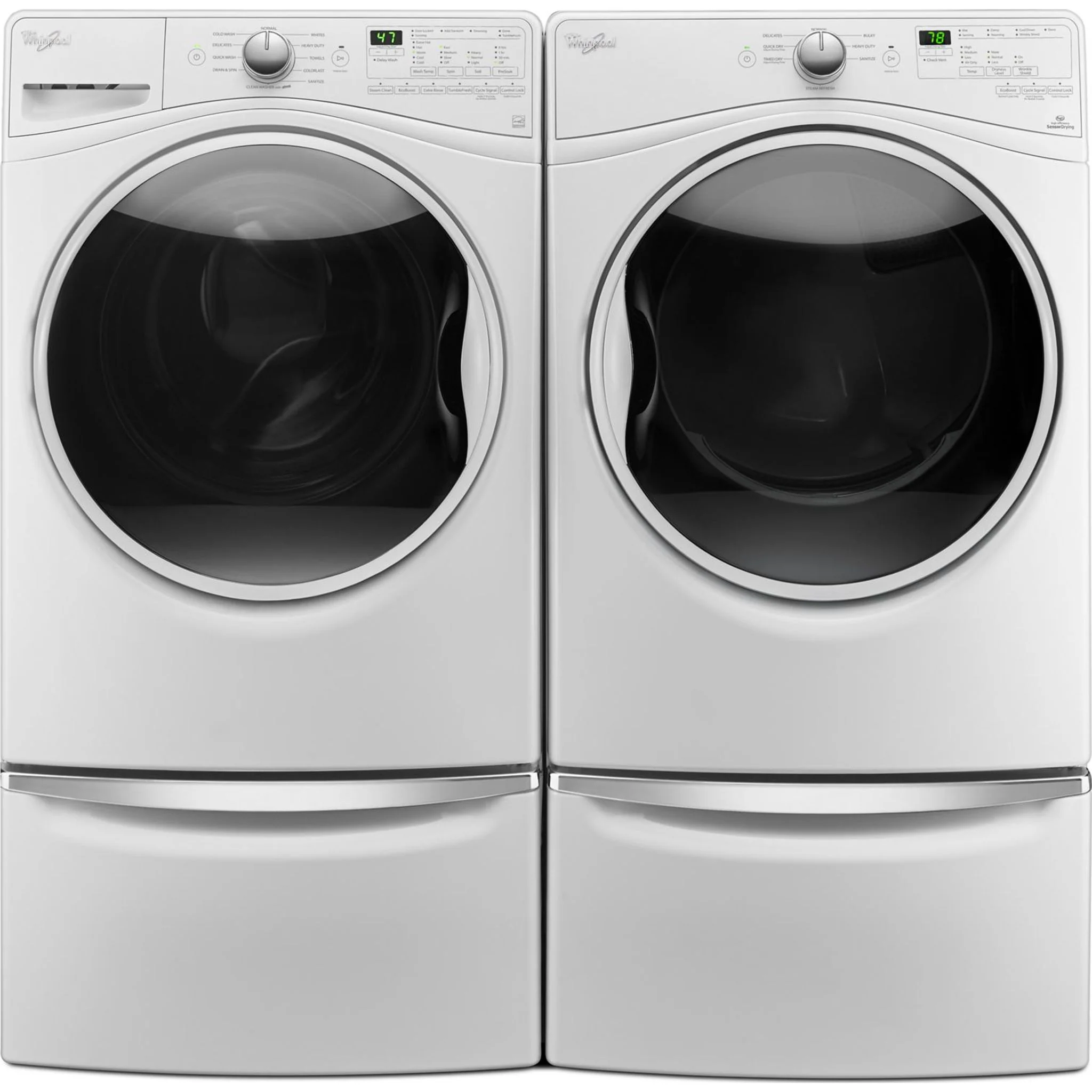 Whirlpool 15.5" (39.4 cm) Pedestal for Front Load Washer and Dryer with Storage -White with Chrome (XHPC155XW) - Image 9