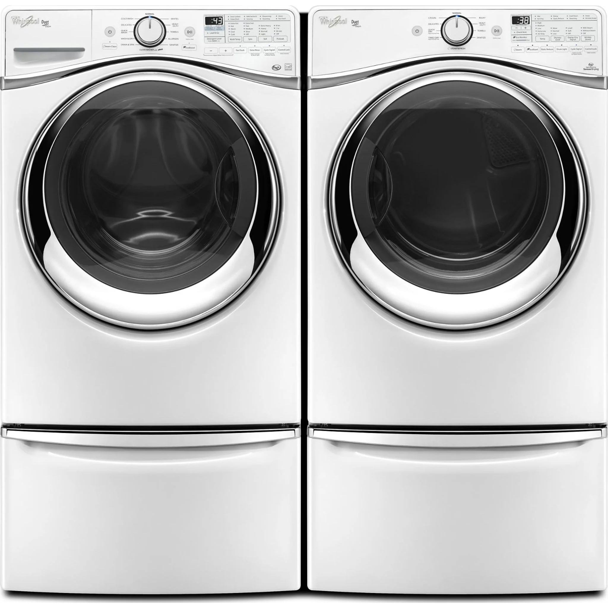 Whirlpool 15.5" (39.4 cm) Pedestal for Front Load Washer and Dryer with Storage -White with Chrome (XHPC155XW) - Image 91