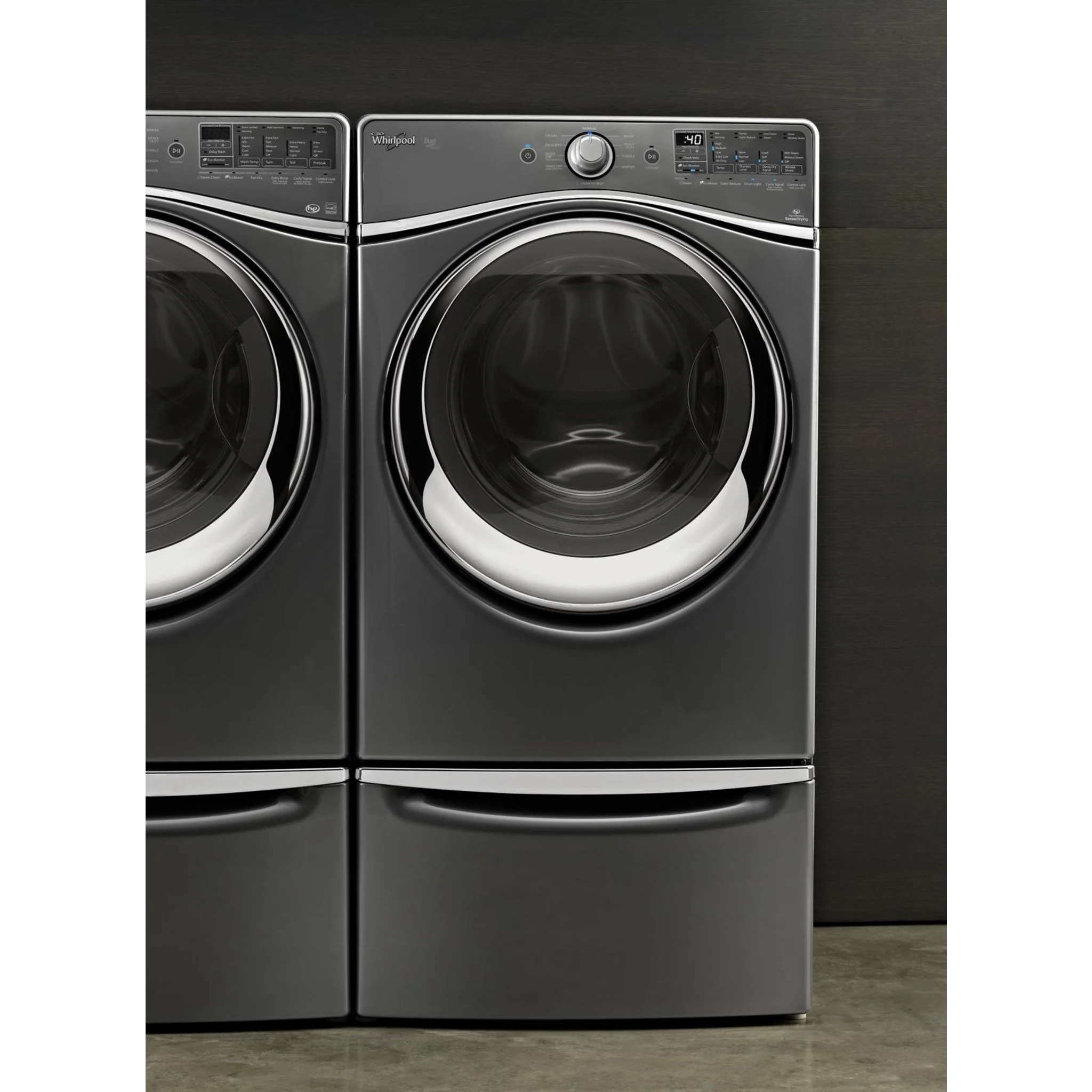 Whirlpool 15.5" (39.4 cm) Pedestal for Front Load Washer and Dryer with Storage -Chrome Shadow (XHPC155YC) - Image 104