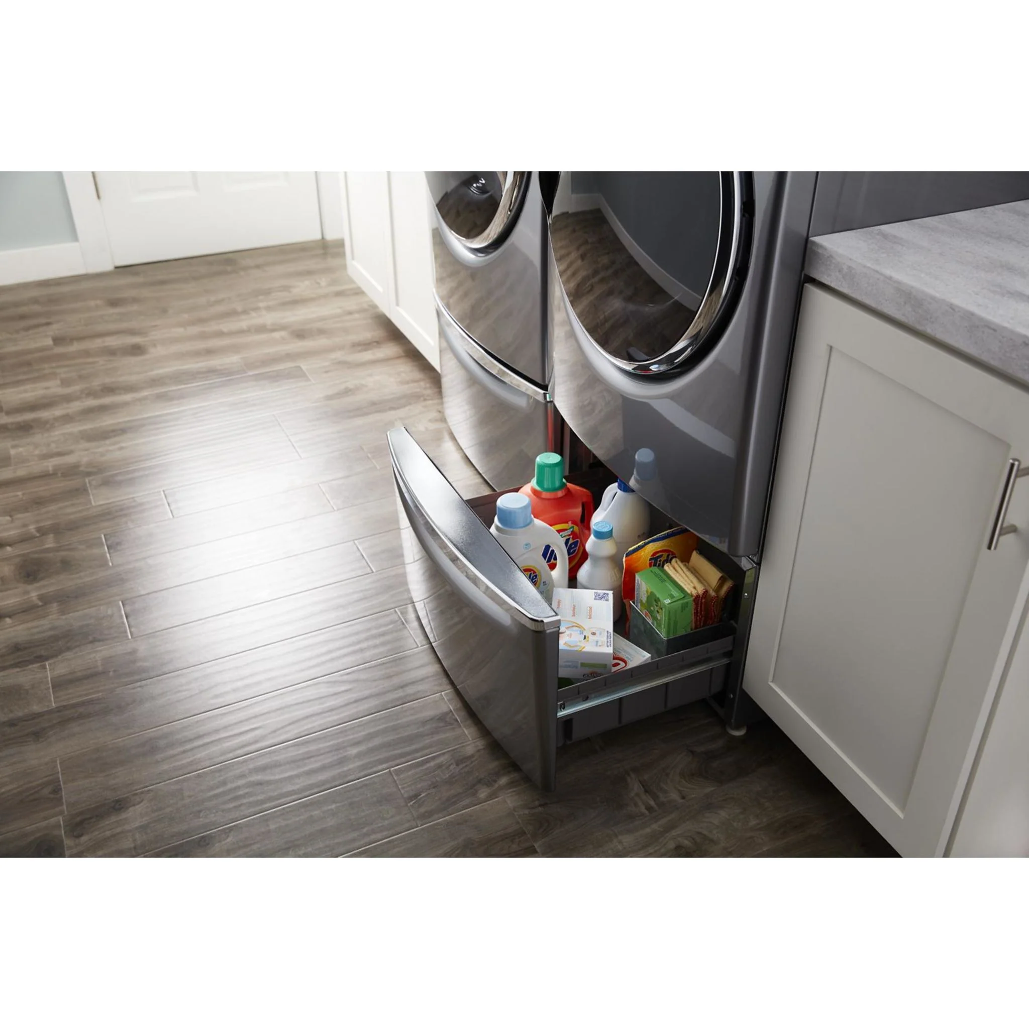 Whirlpool 15.5" (39.4 cm) Pedestal for Front Load Washer and Dryer with Storage -Chrome Shadow (XHPC155YC) - Image 16