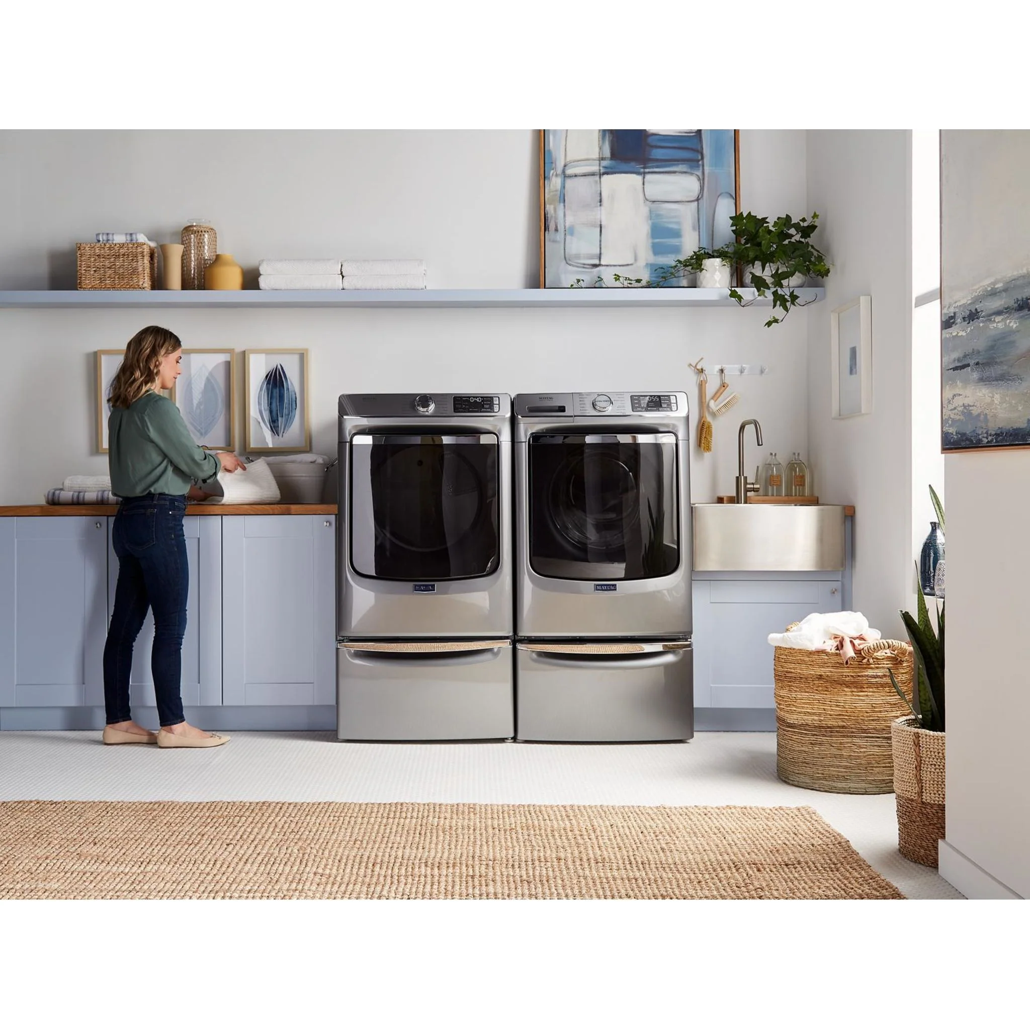 Whirlpool 15.5" (39.4 cm) Pedestal for Front Load Washer and Dryer with Storage -Chrome Shadow (XHPC155YC) - Image 32