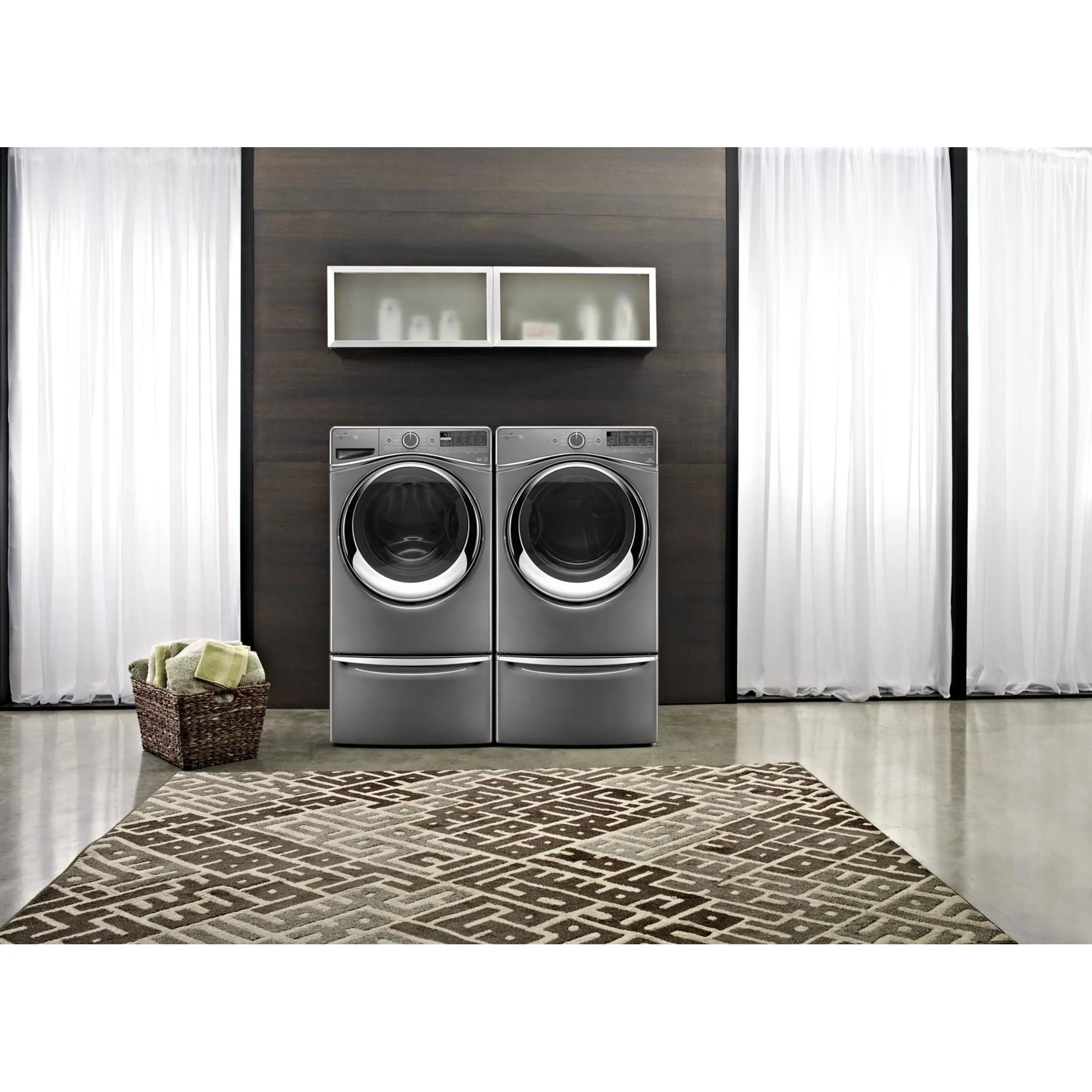 Whirlpool 15.5" (39.4 cm) Pedestal for Front Load Washer and Dryer with Storage -Chrome Shadow (XHPC155YC) - Image 33
