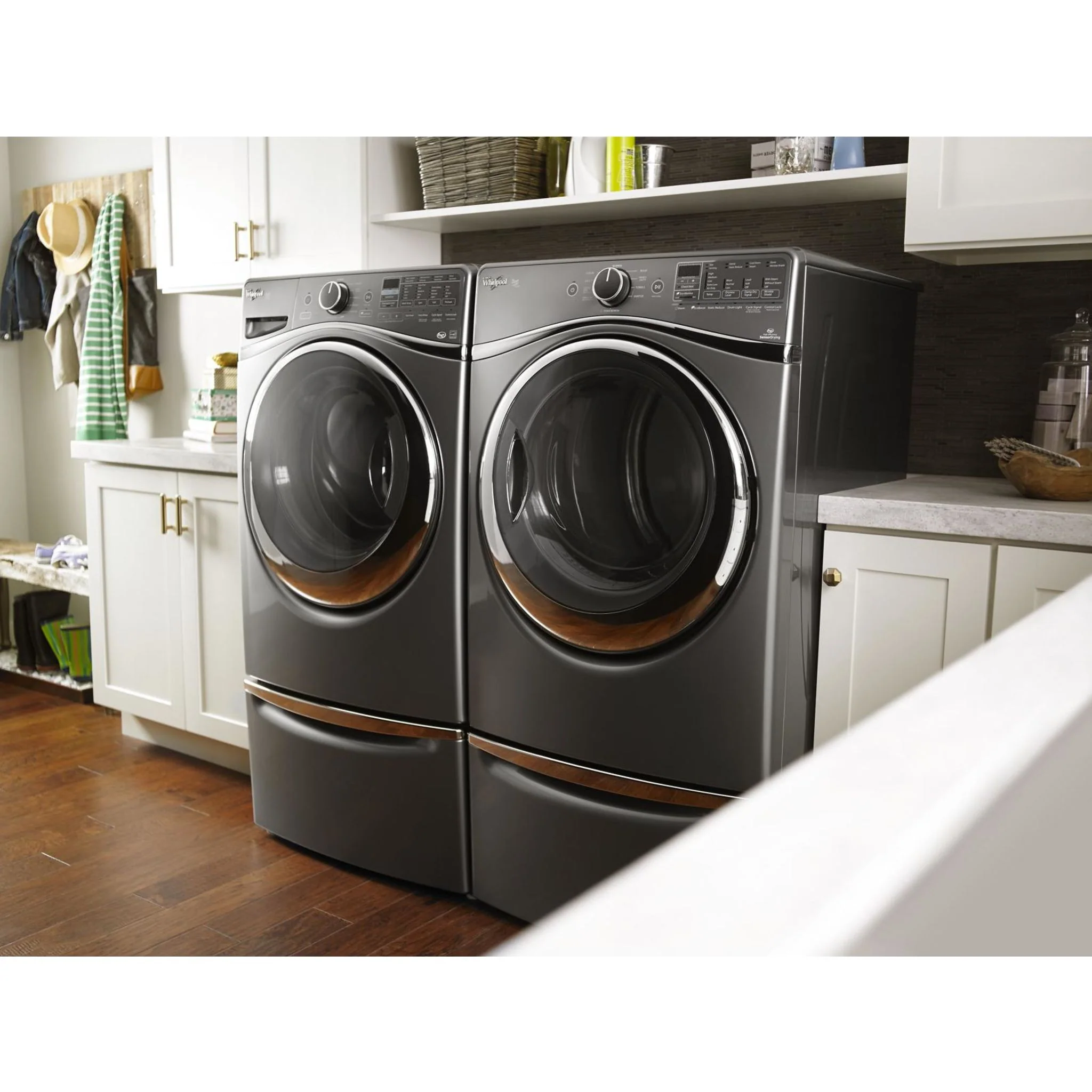 Whirlpool 15.5" (39.4 cm) Pedestal for Front Load Washer and Dryer with Storage -Chrome Shadow (XHPC155YC) - Image 41