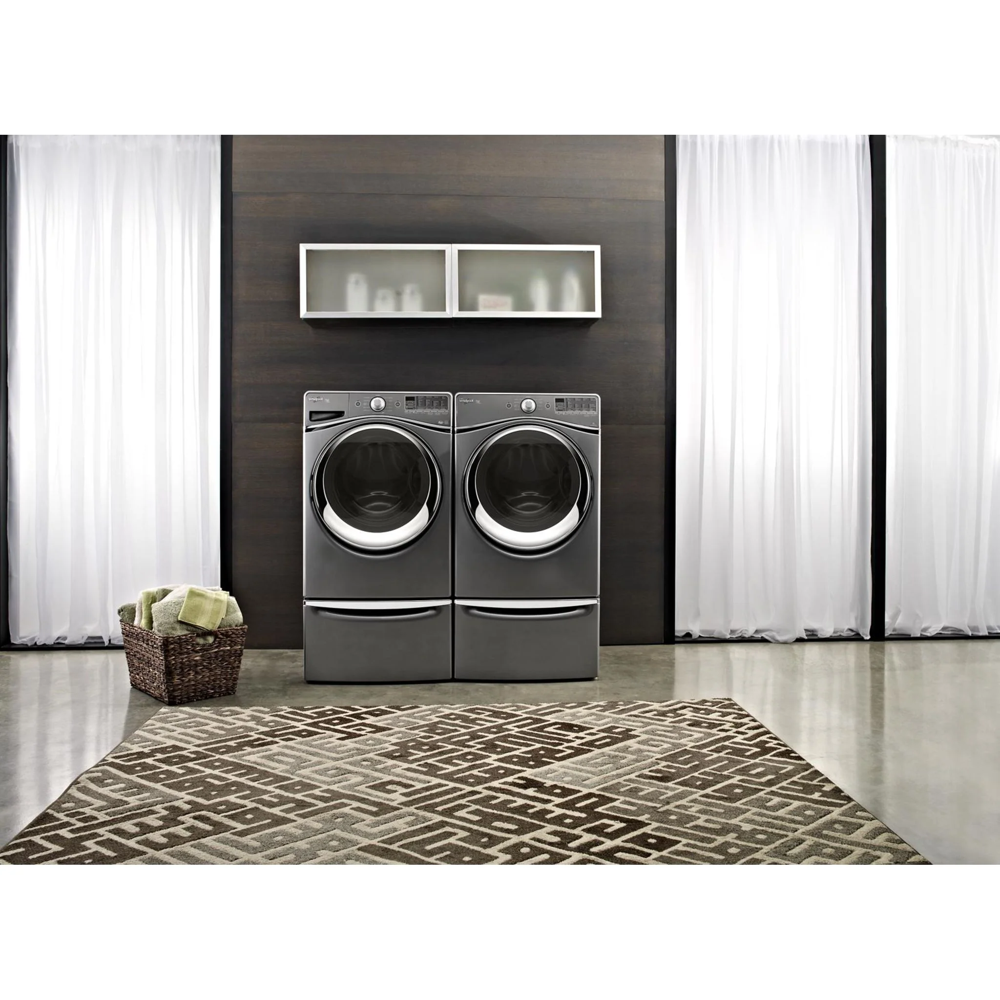 Whirlpool 15.5" (39.4 cm) Pedestal for Front Load Washer and Dryer with Storage -Chrome Shadow (XHPC155YC) - Image 5