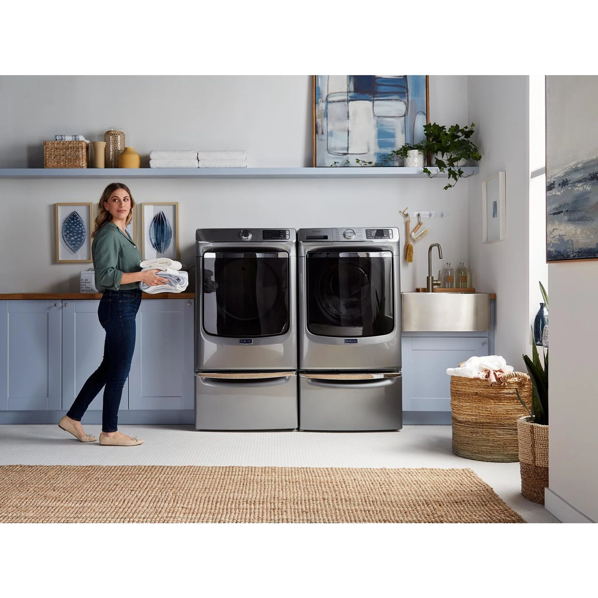 Whirlpool 15.5" (39.4 cm) Pedestal for Front Load Washer and Dryer with Storage -Chrome Shadow (XHPC155YC) - Image 63