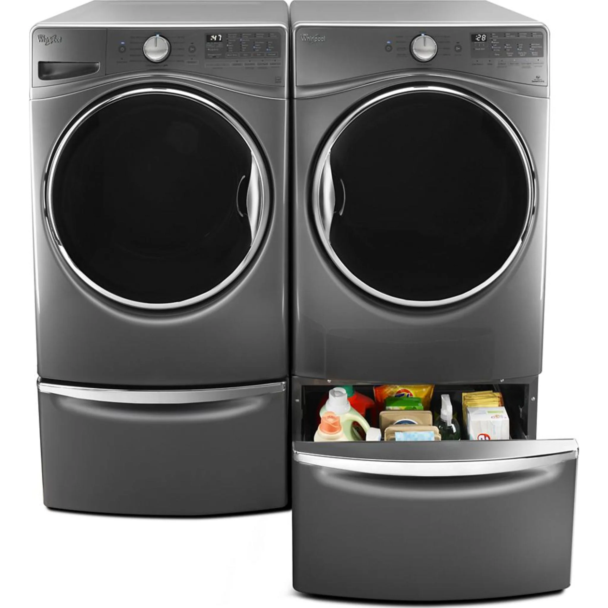 Whirlpool 15.5" (39.4 cm) Pedestal for Front Load Washer and Dryer with Storage -Chrome Shadow (XHPC155YC) - Image 64