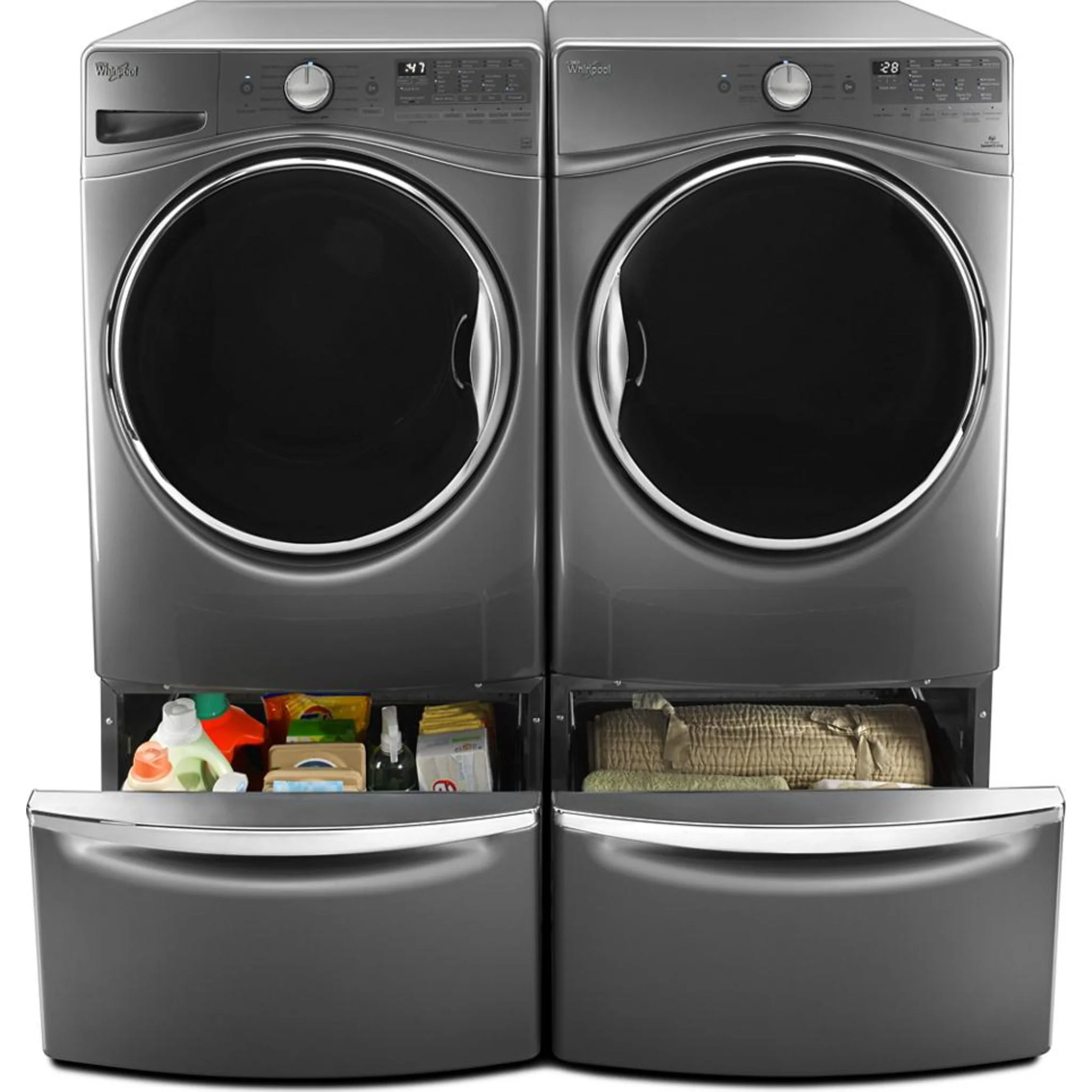 Whirlpool 15.5" (39.4 cm) Pedestal for Front Load Washer and Dryer with Storage -Chrome Shadow (XHPC155YC) - Image 78