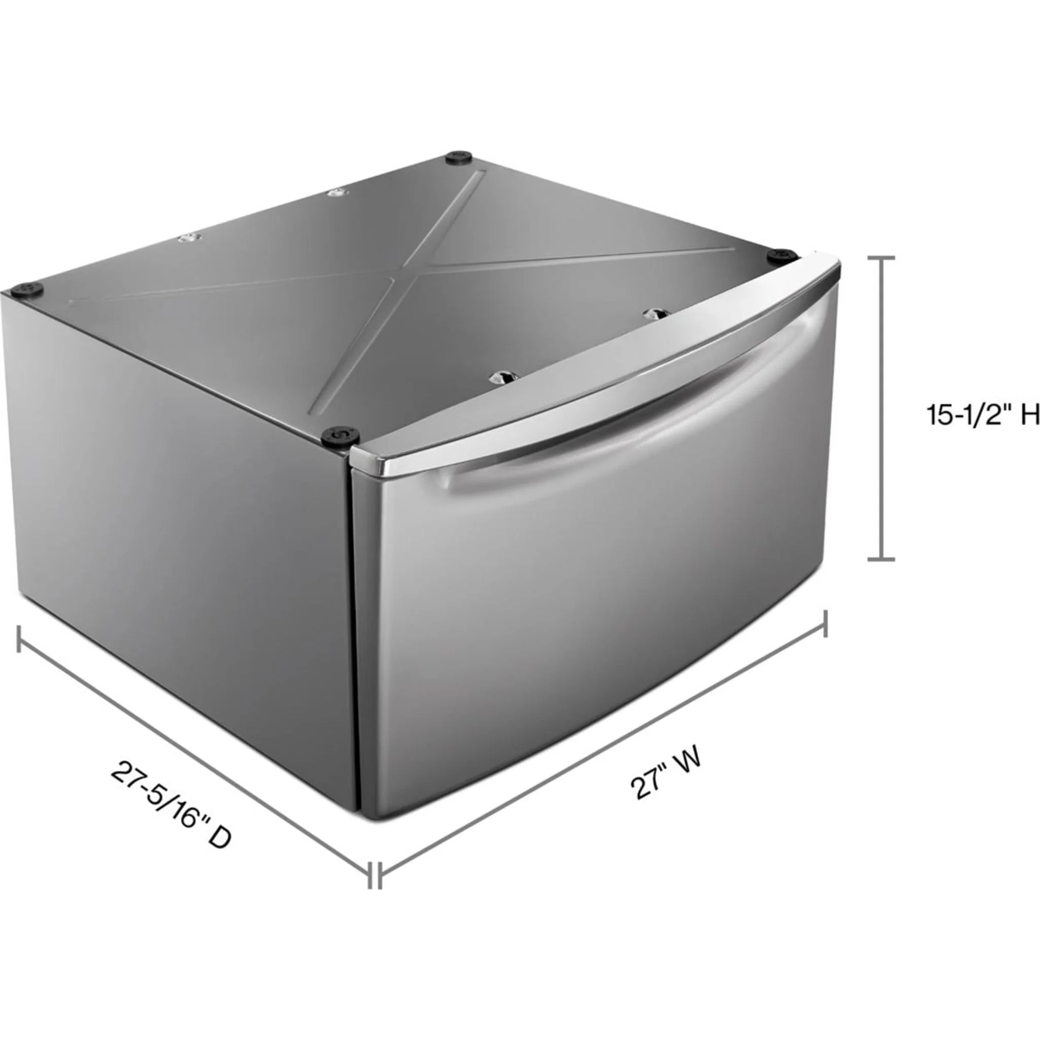 Whirlpool 15.5" (39.4 cm) Pedestal for Front Load Washer and Dryer with Storage -Chrome Shadow (XHPC155YC) - Image 89