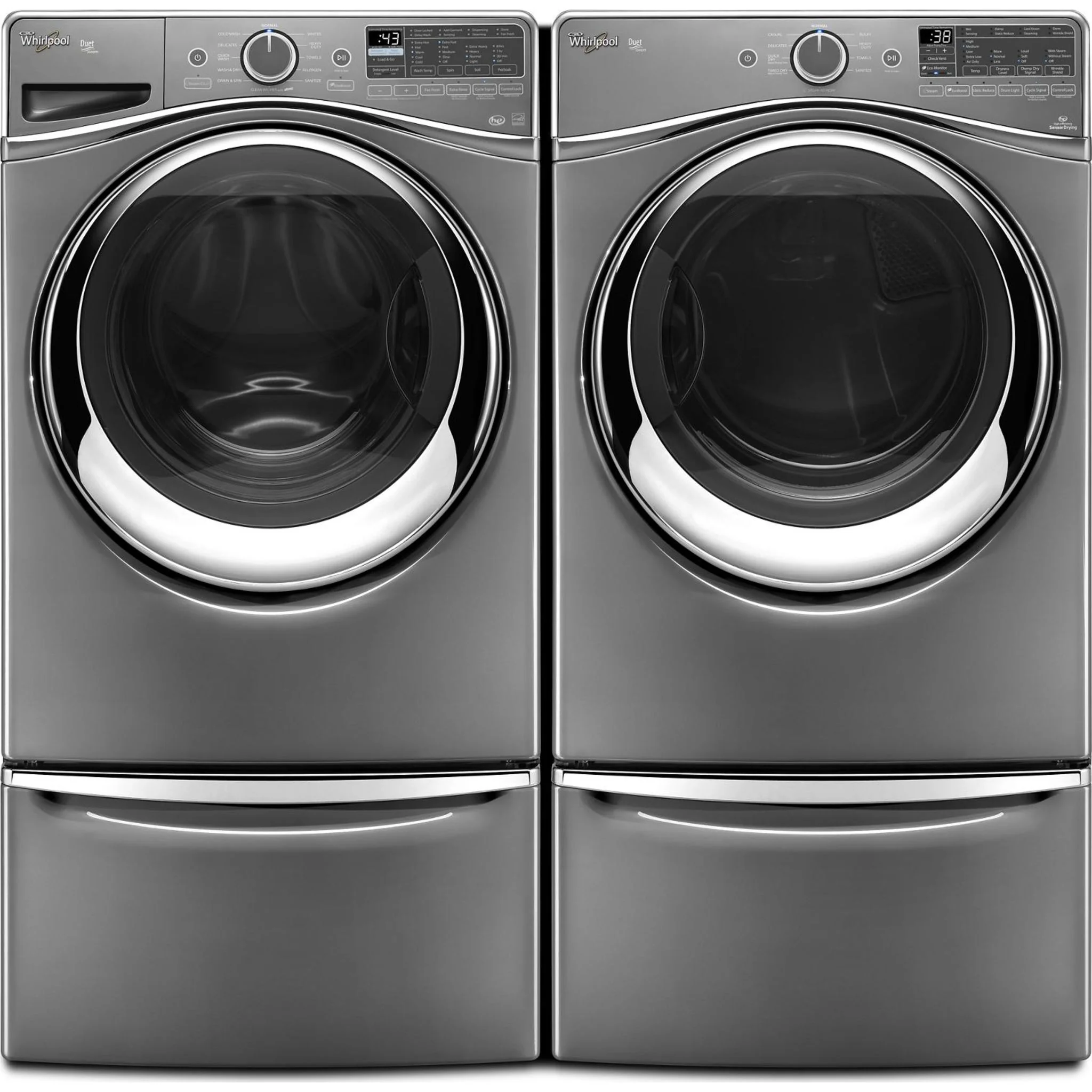 Whirlpool 15.5" (39.4 cm) Pedestal for Front Load Washer and Dryer with Storage -Chrome Shadow (XHPC155YC) - Image 94