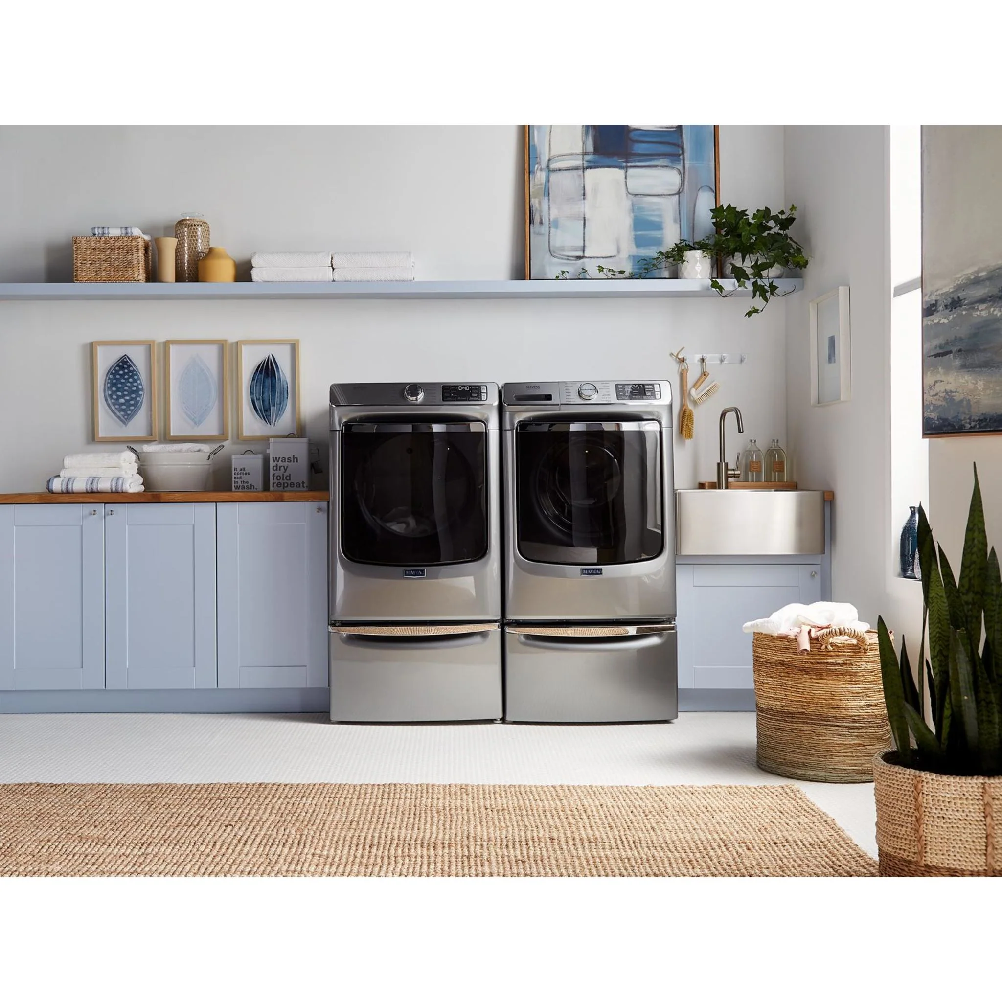 Whirlpool 15.5" (39.4 cm) Pedestal for Front Load Washer and Dryer with Storage -Chrome Shadow (XHPC155YC) - Image 95