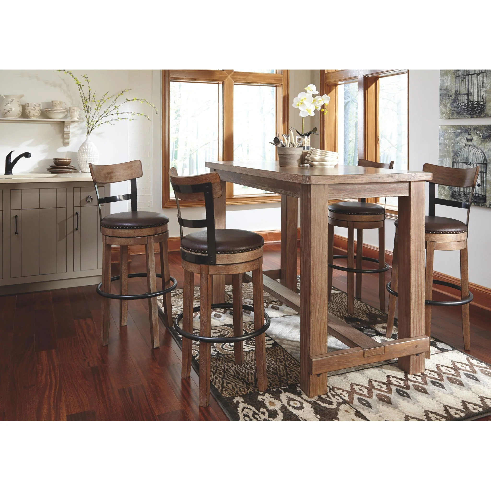 Pinnadel Bar Height Stool - Light Brown - (D542-130) - Image 3